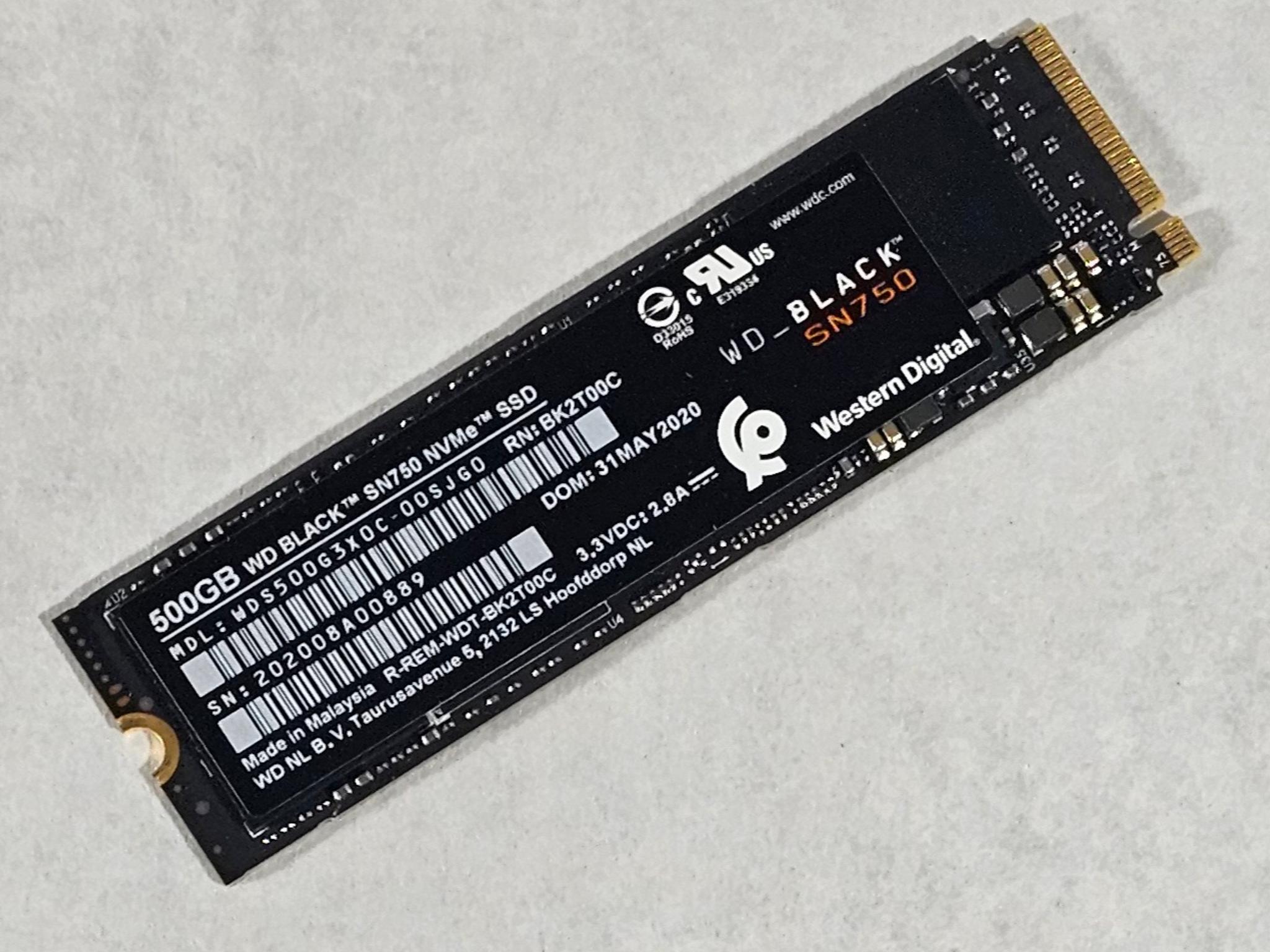 500GB NVMe M.2 SSD WD Black SN750 Gen3