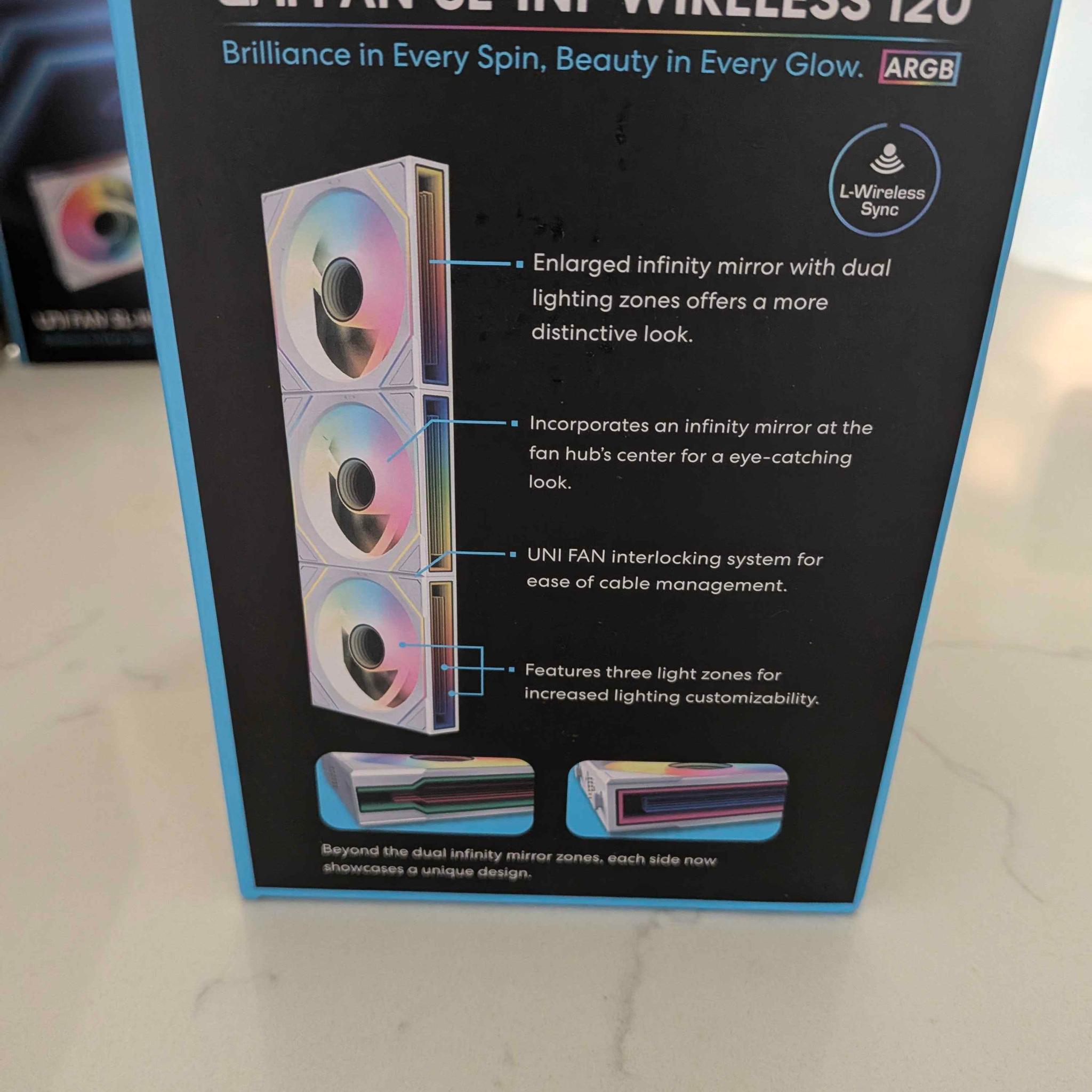 NEW SEALED Lian Li UNI FAN SL-Infinity Wireless 120 Reverse Blade (3 Pack)