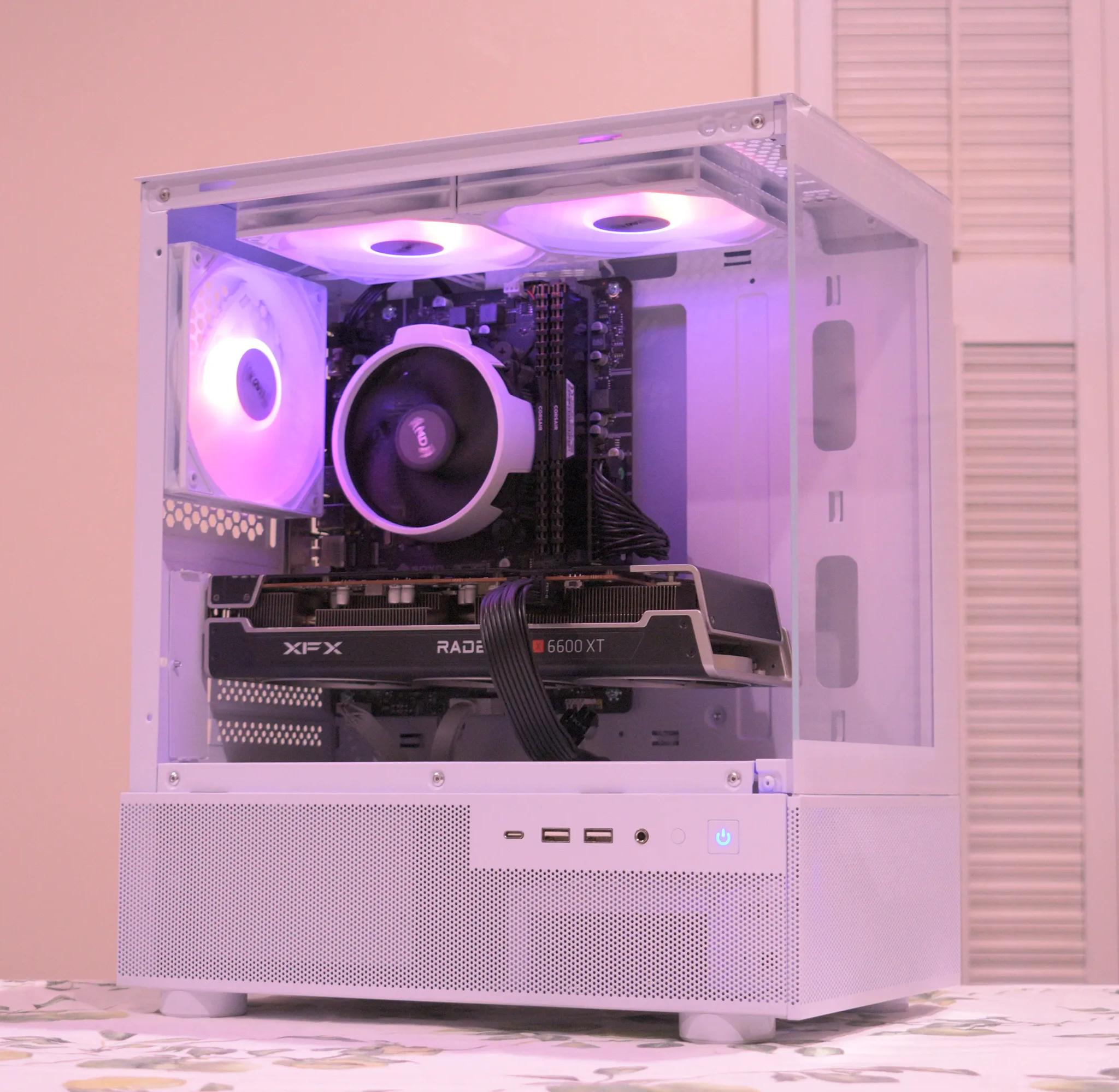 Gaming PC | Ryzen 5 3600 | RX 6600XT 8GB | 16GB DDR4 | 1TB nVME SSD | 1080p White Gaming PC RGB