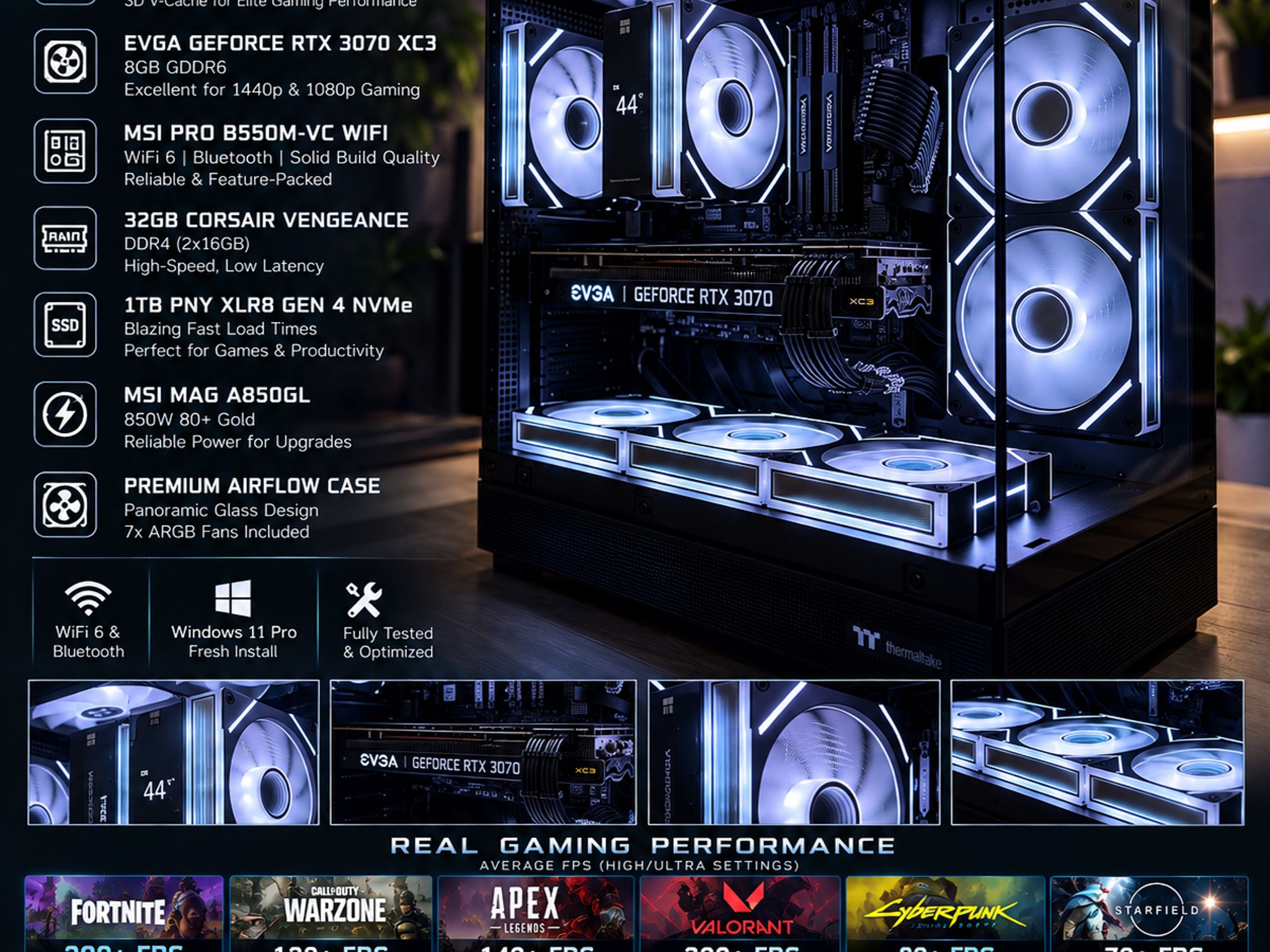 🔥 Ryzen 7 5800X3D + RTX 3070 Gaming PC | 32GB RAM | 1TB NVMe 🔥