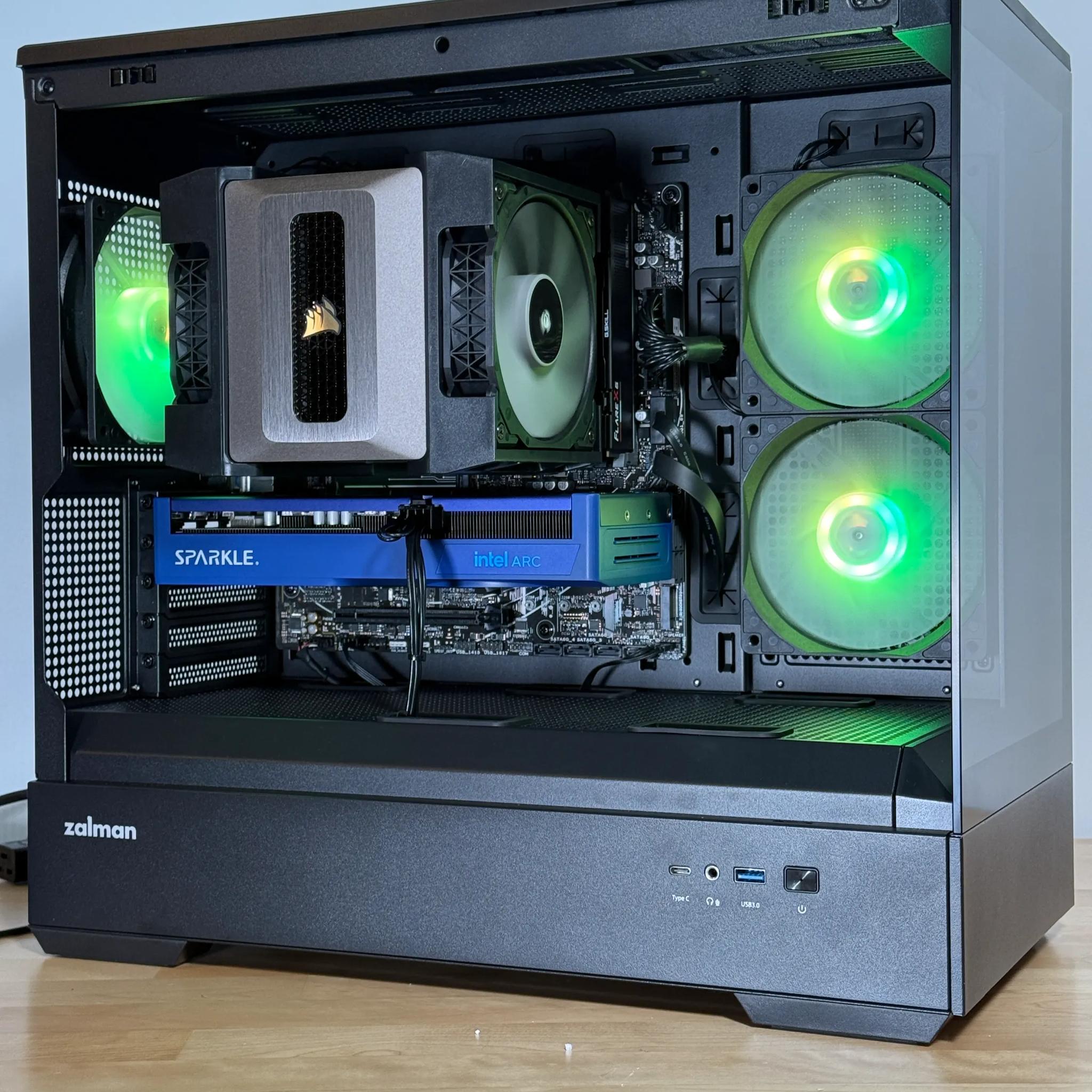 Intel Arc b570 Ryzen 7600 Gaming PC