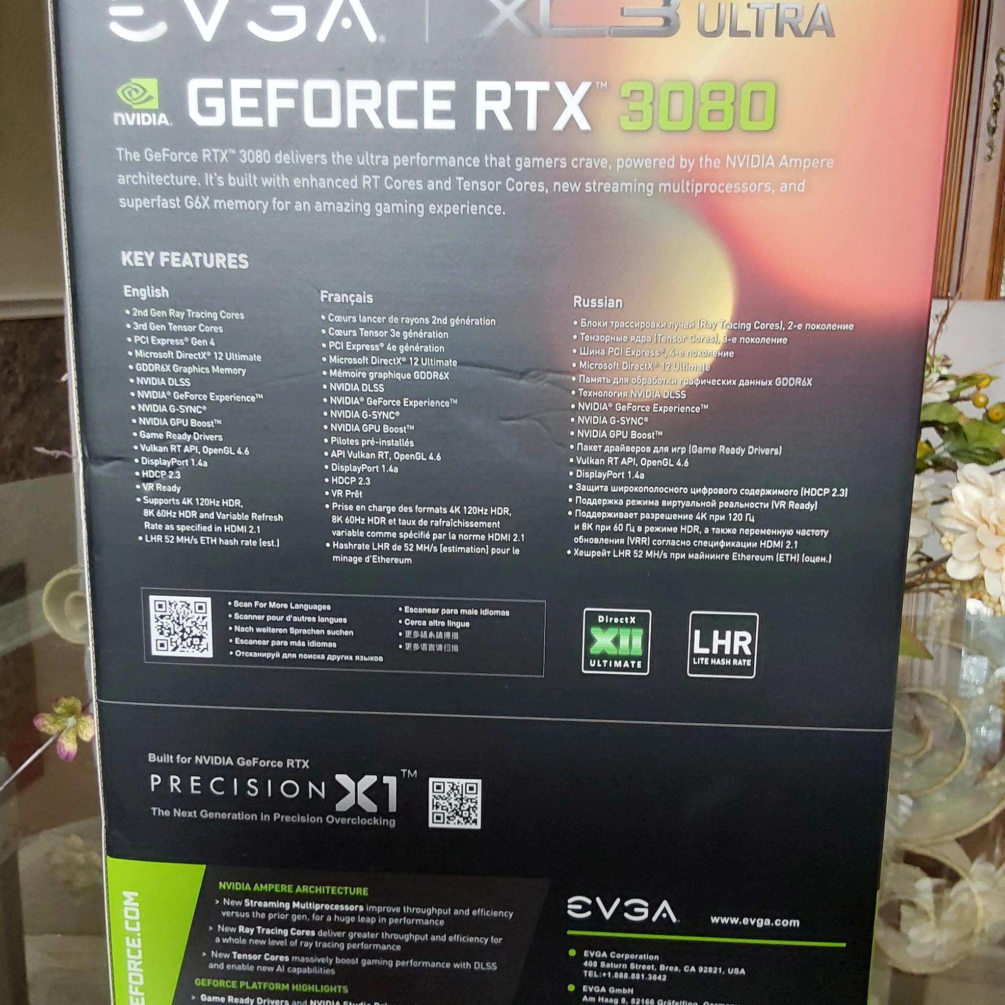 RARE! NEW WITH ORIGINAL FACTORY SEAL, EVGA GeForce RTX 3080 12GB OC XC3 ULTRA GAMING 12G-P5-4865-KL