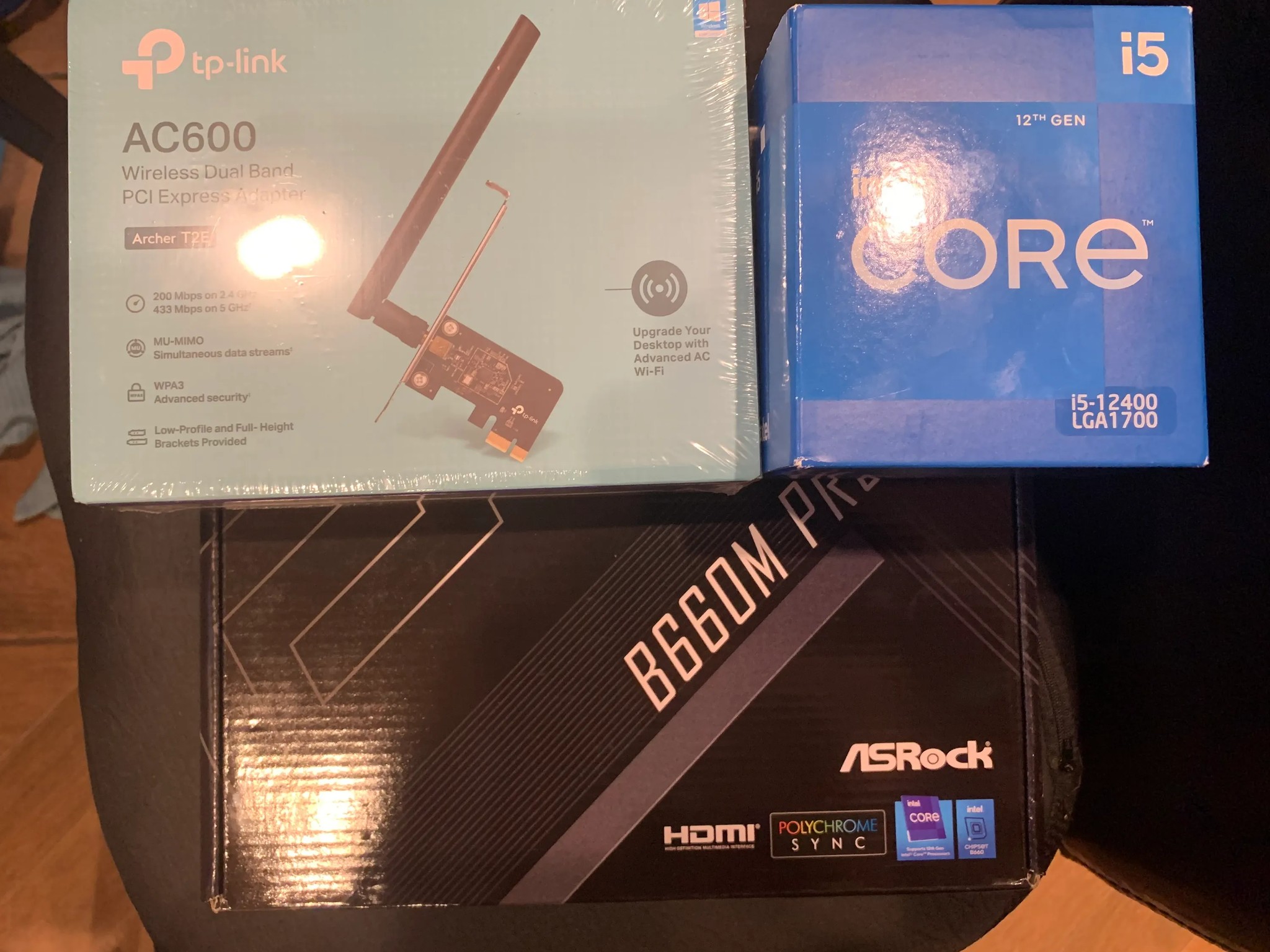 BNIB/Sealed CPU/Mobo Combo! Intel i5-12400, Asrock B660m Pro RS, TP-link AC600 PCIe Wifi Adaptor