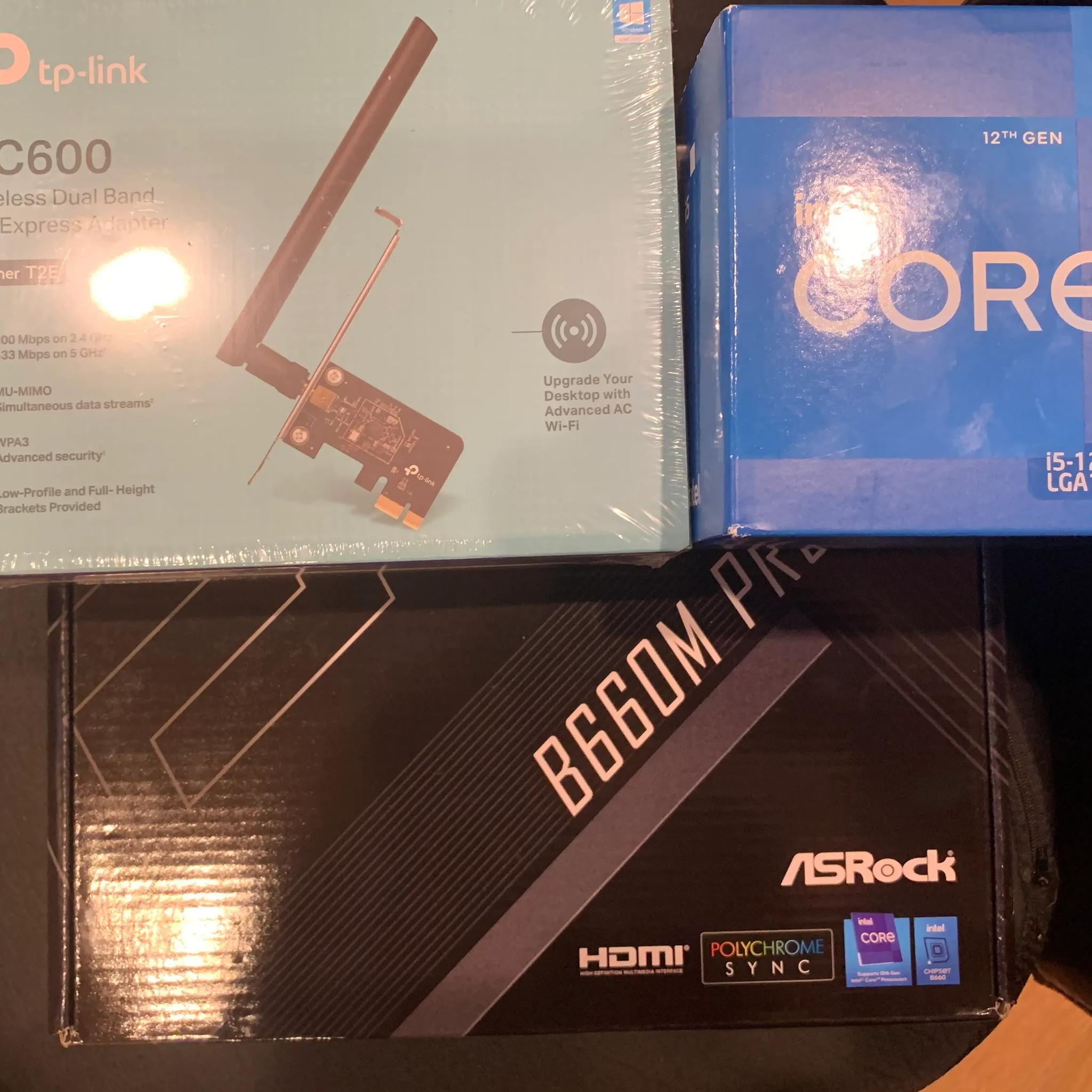 BNIB/Sealed CPU/Mobo Combo! Intel i5-12400, Asrock B660m Pro RS, TP-link AC600 PCIe Wifi Adaptor