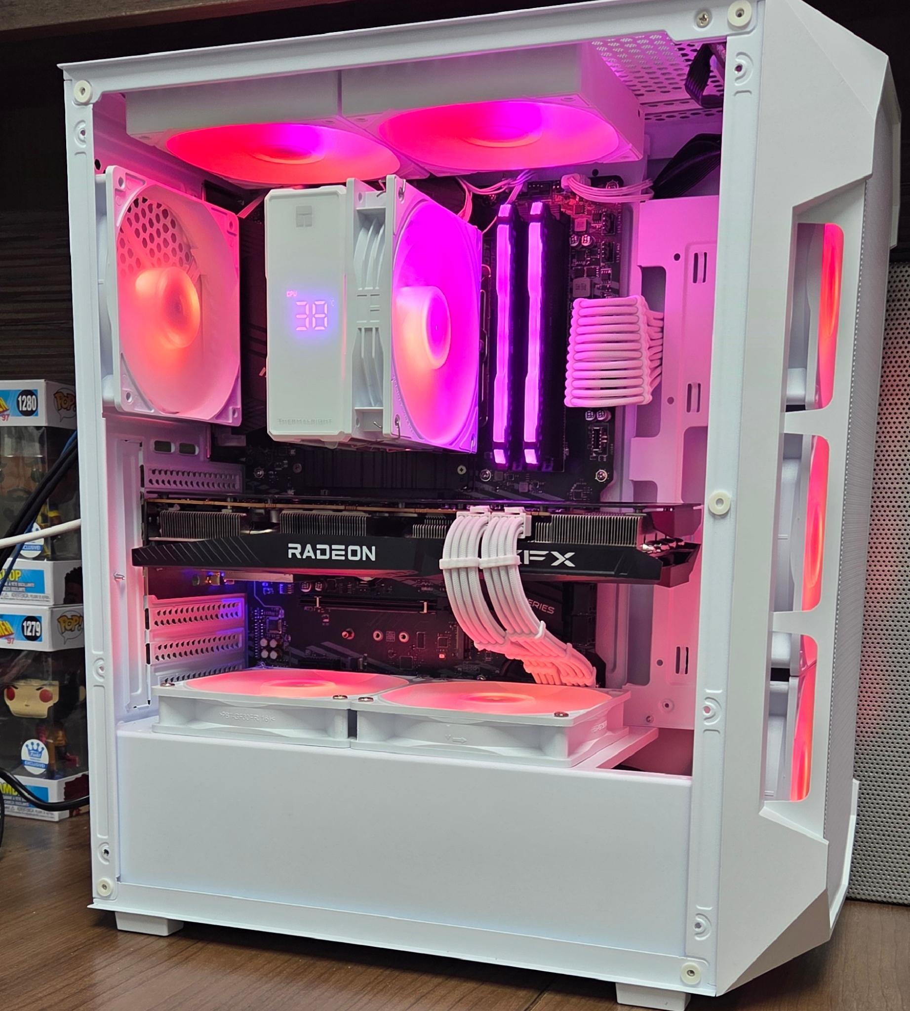 ❄️ UDGX Snowveil Shade — Ryzen 5 • RX 6700 10GB — 1080p/1440p White RGB Gaming PC