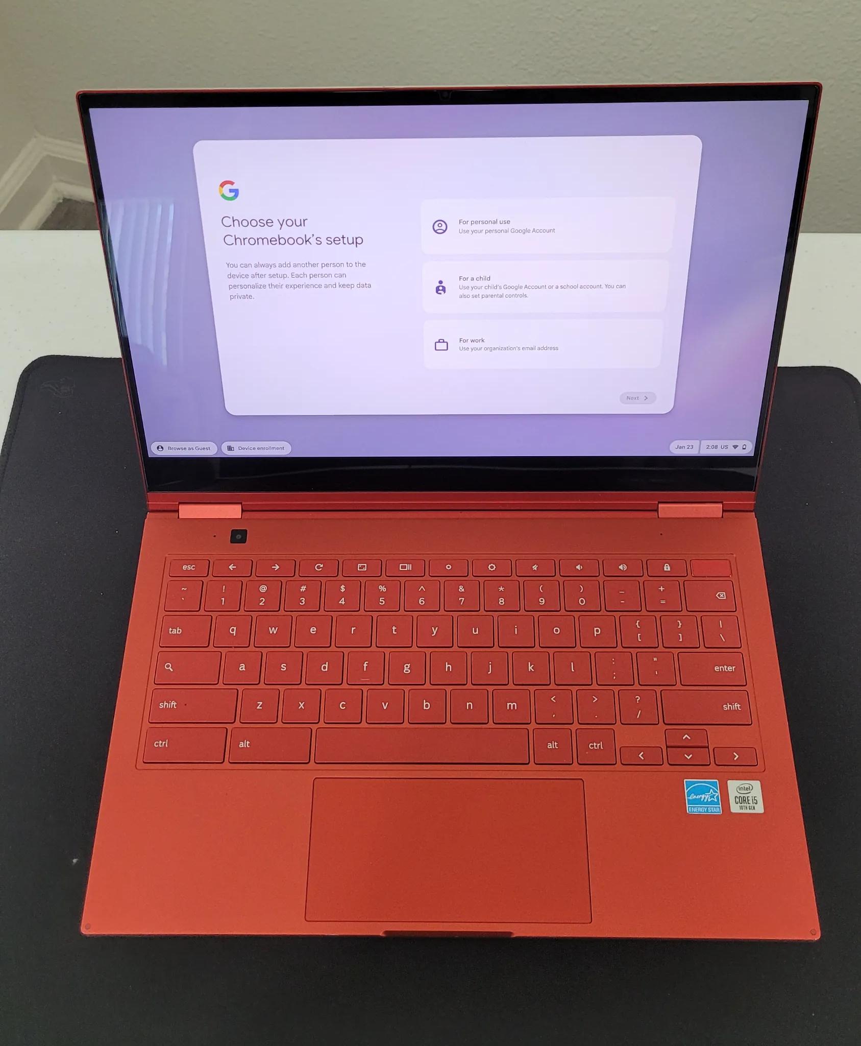 Samsung Galaxy 13.3" 4K Touch-Screen Chromebook Intel Core i5 8GB RAM 256GB SSD Fiesta Red