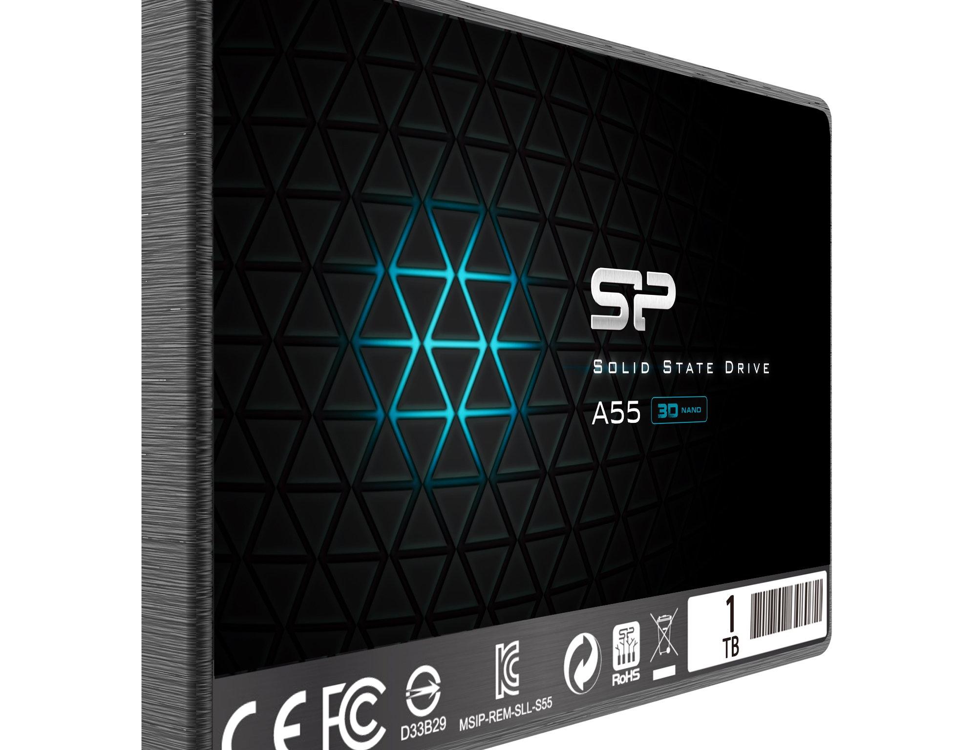 SP 1TB SSD 3D NAND A55 SLC Cache Performance Boost SATA III 2.5" (SP001TBSS3A55S25) - Used