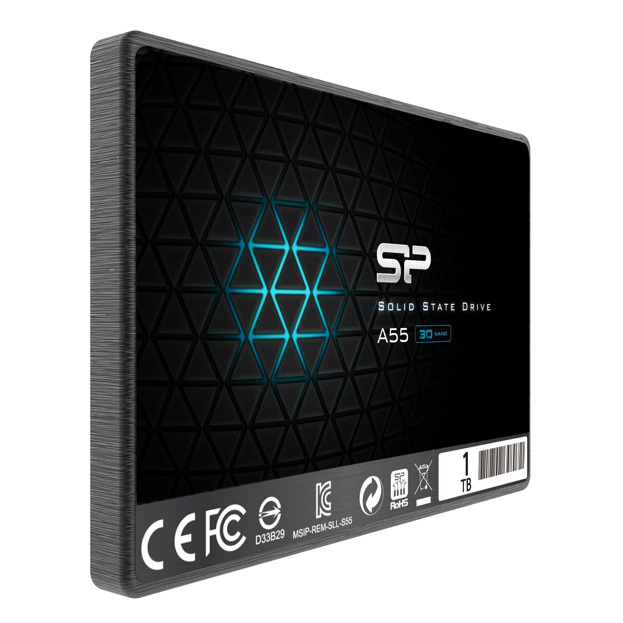 SP 1TB SSD 3D NAND A55 SLC Cache Performance Boost SATA III 2.5" (SP001TBSS3A55S25) - Used