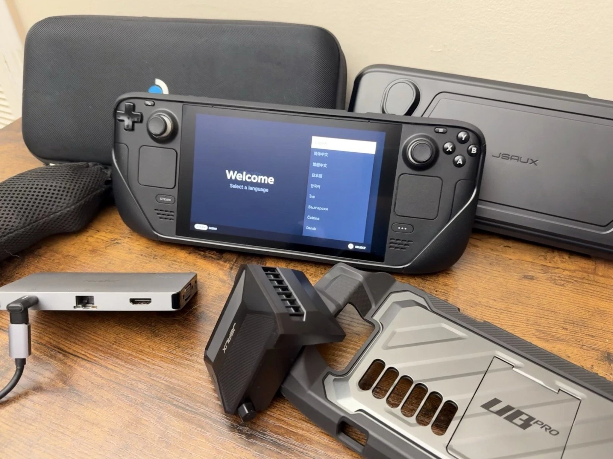 Steam Deck 1 TB LCD + Unicorn Beetle & JSAUX Mod/Fan | Case + 45 W Charger