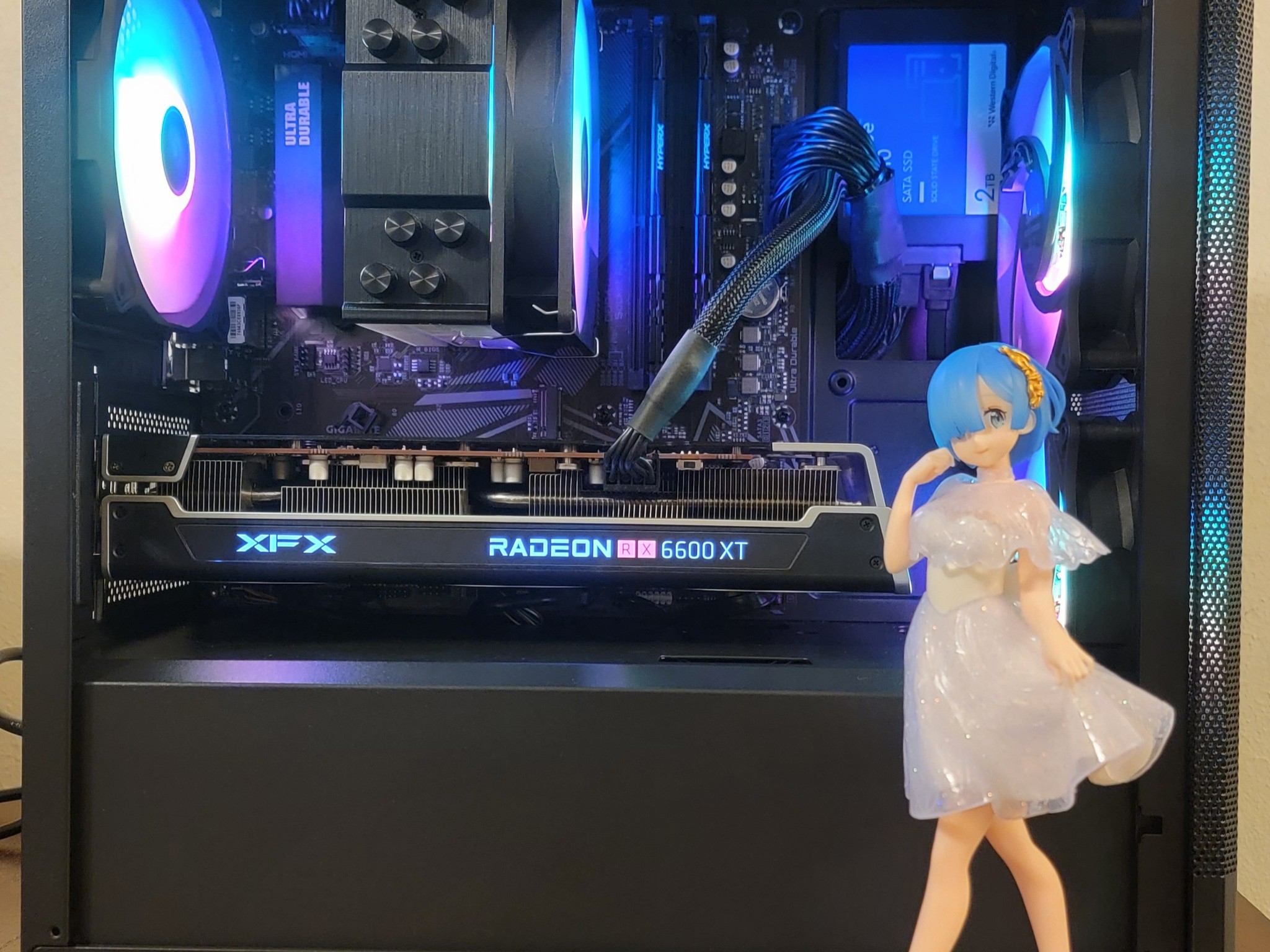 Final Sale!!! Sleek black Addressable RGB Ryzen 5 5500 + RX 6600XT + 2TB SSD Custom Gaming PC