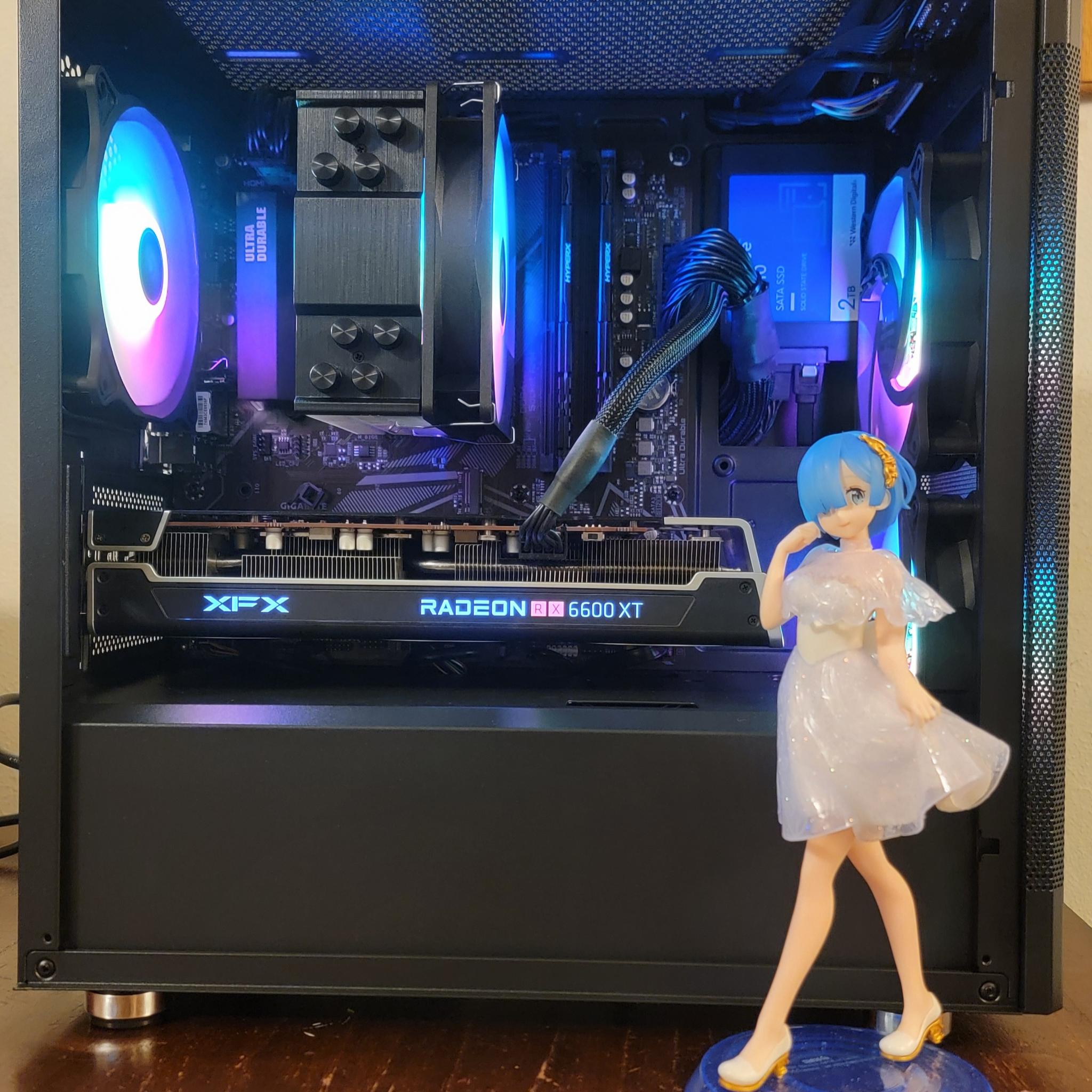 Final Sale!!! Sleek black Addressable RGB Ryzen 5 5500 + RX 6600XT + 2TB SSD Custom Gaming PC