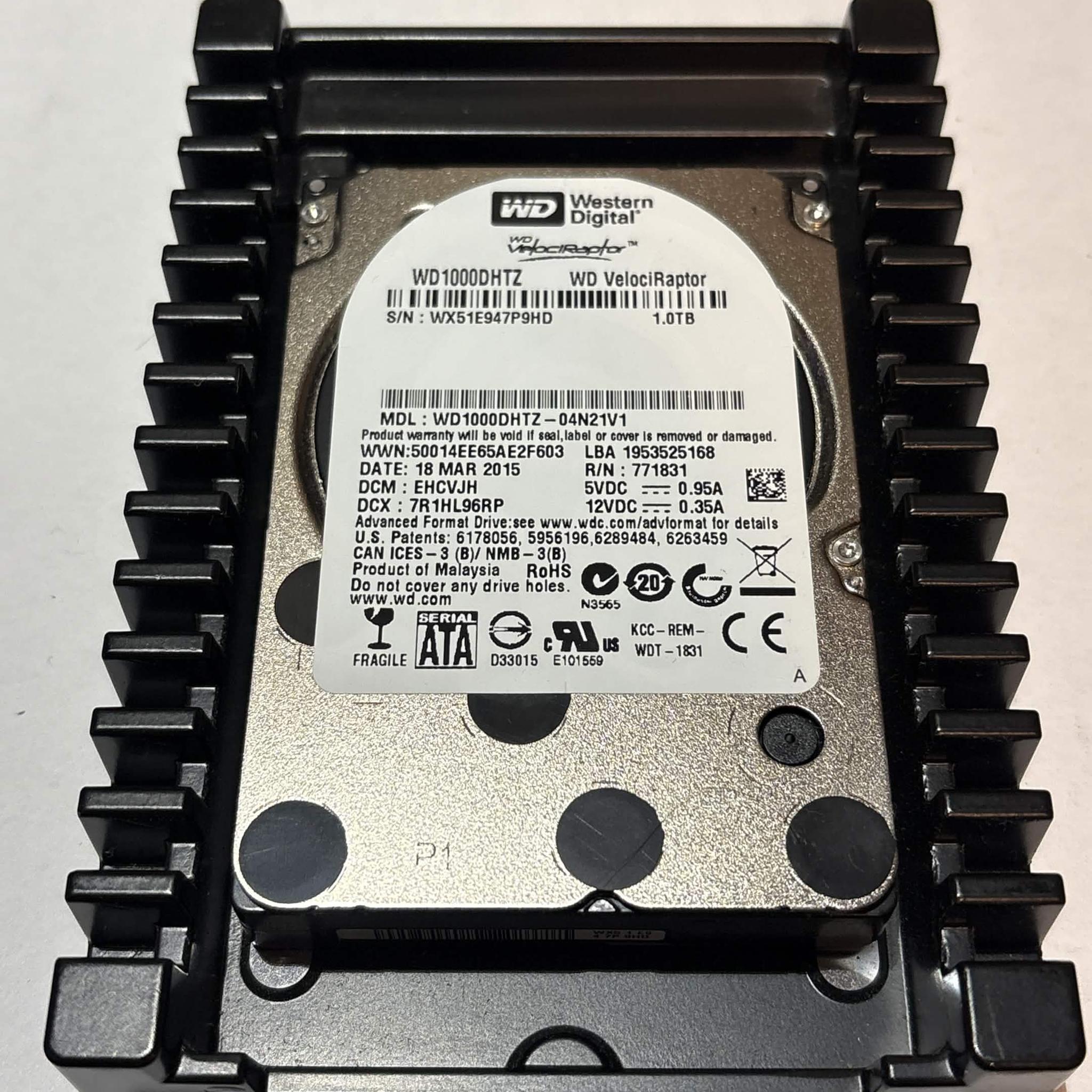 WD VelociRaptor 1TB 10,000 RPM SATA HDD w/ IcePack – WD1000DHTZ – Good SMART