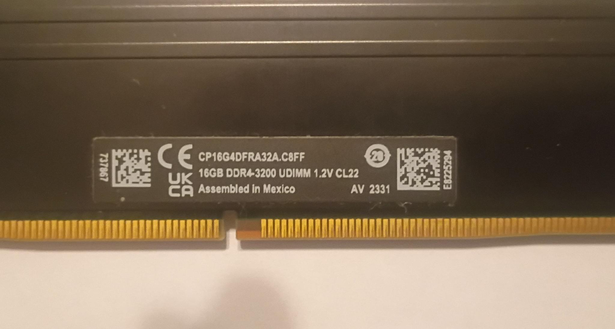 Crucial Pro 32GB (2x16GB) DDR4-3200 CL22 Desktop RAM Kit