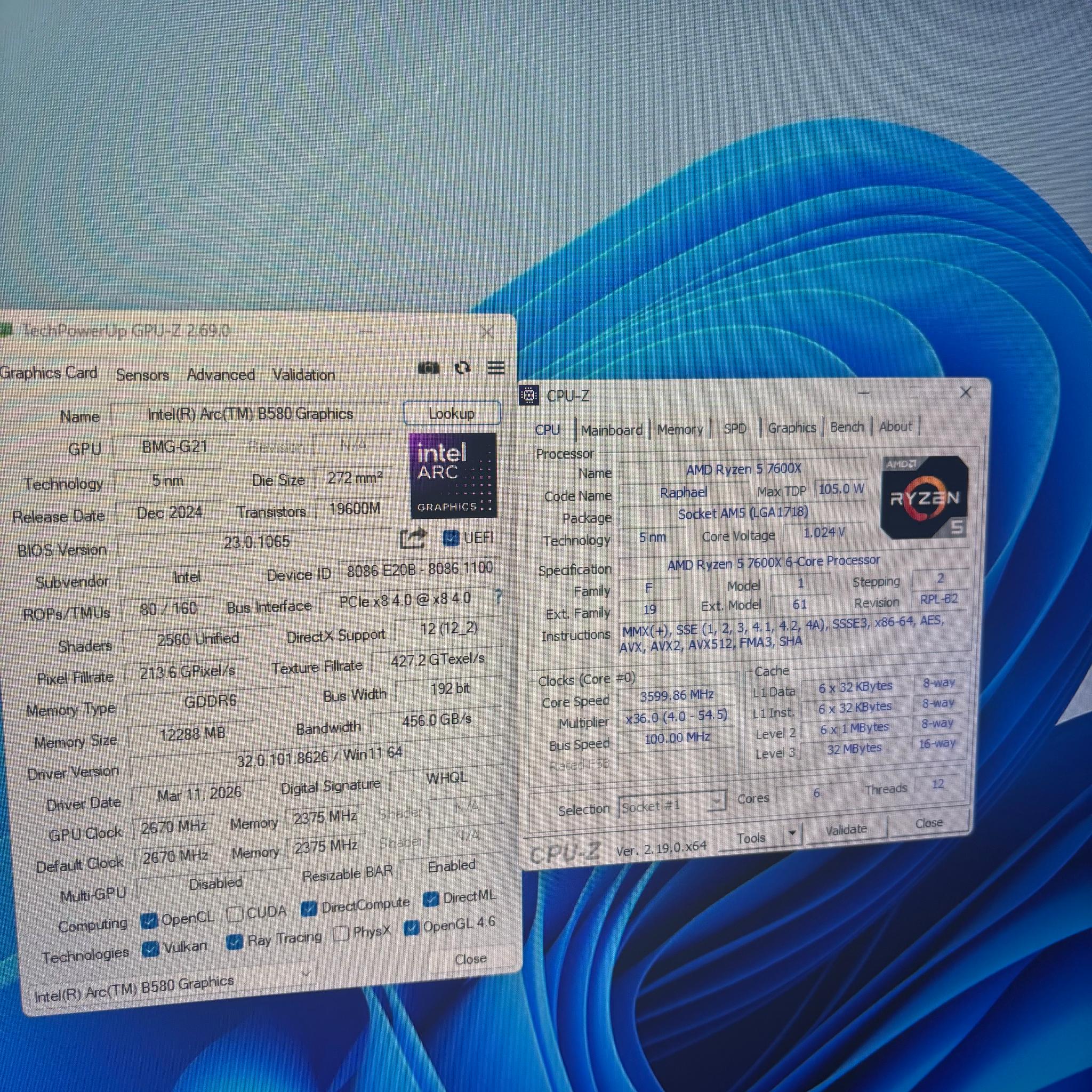 Entry AM5 1080p & 1440p Gaming PC | LE Arc B580 12 GB | Ryzen 5 7600x | 100% Set Up & Ready to Play