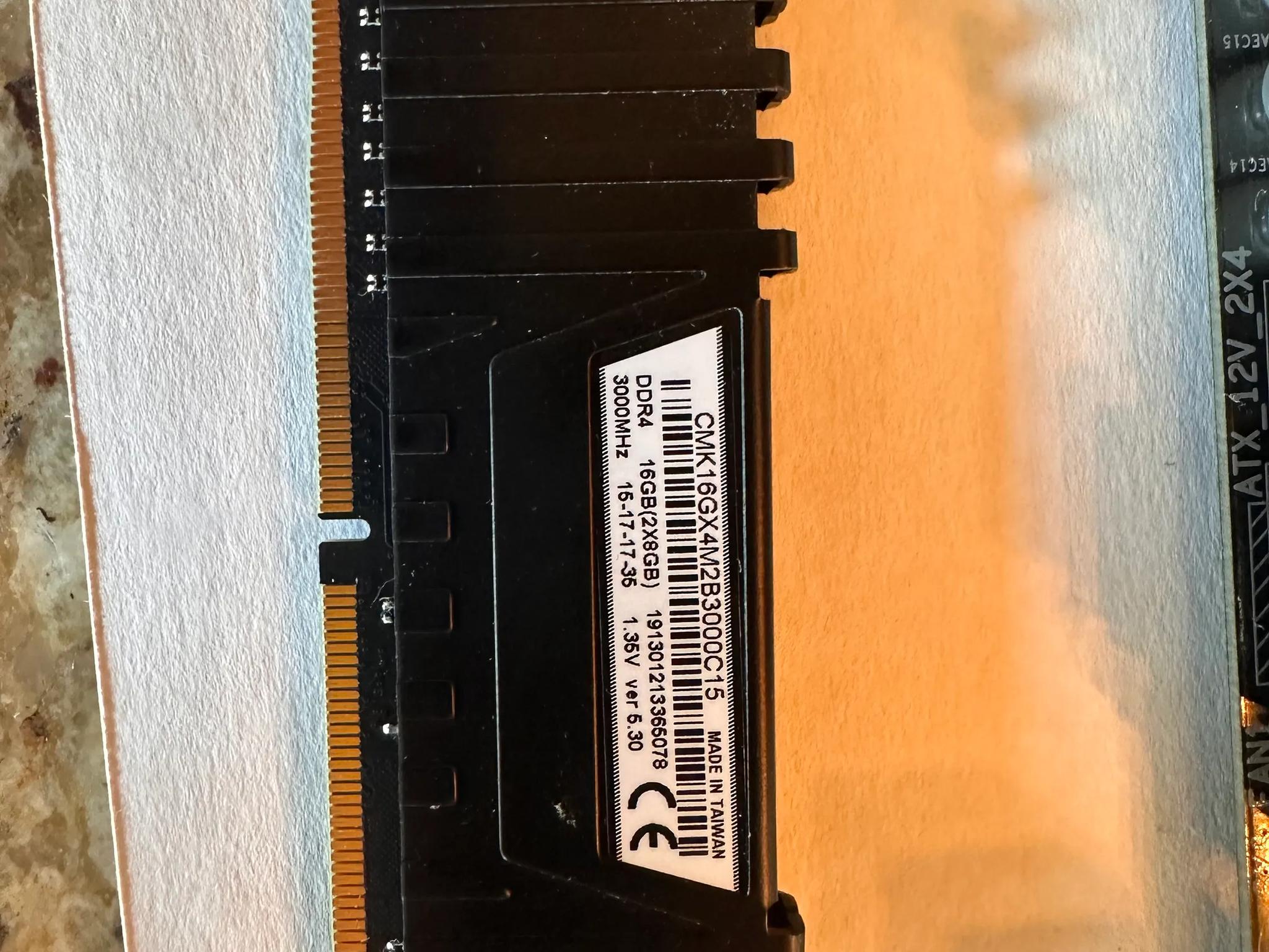Corsair Vengeance LPX Ram, DDR4 3000 MHz, 2 x 8 GB Sticks, 16GB Total