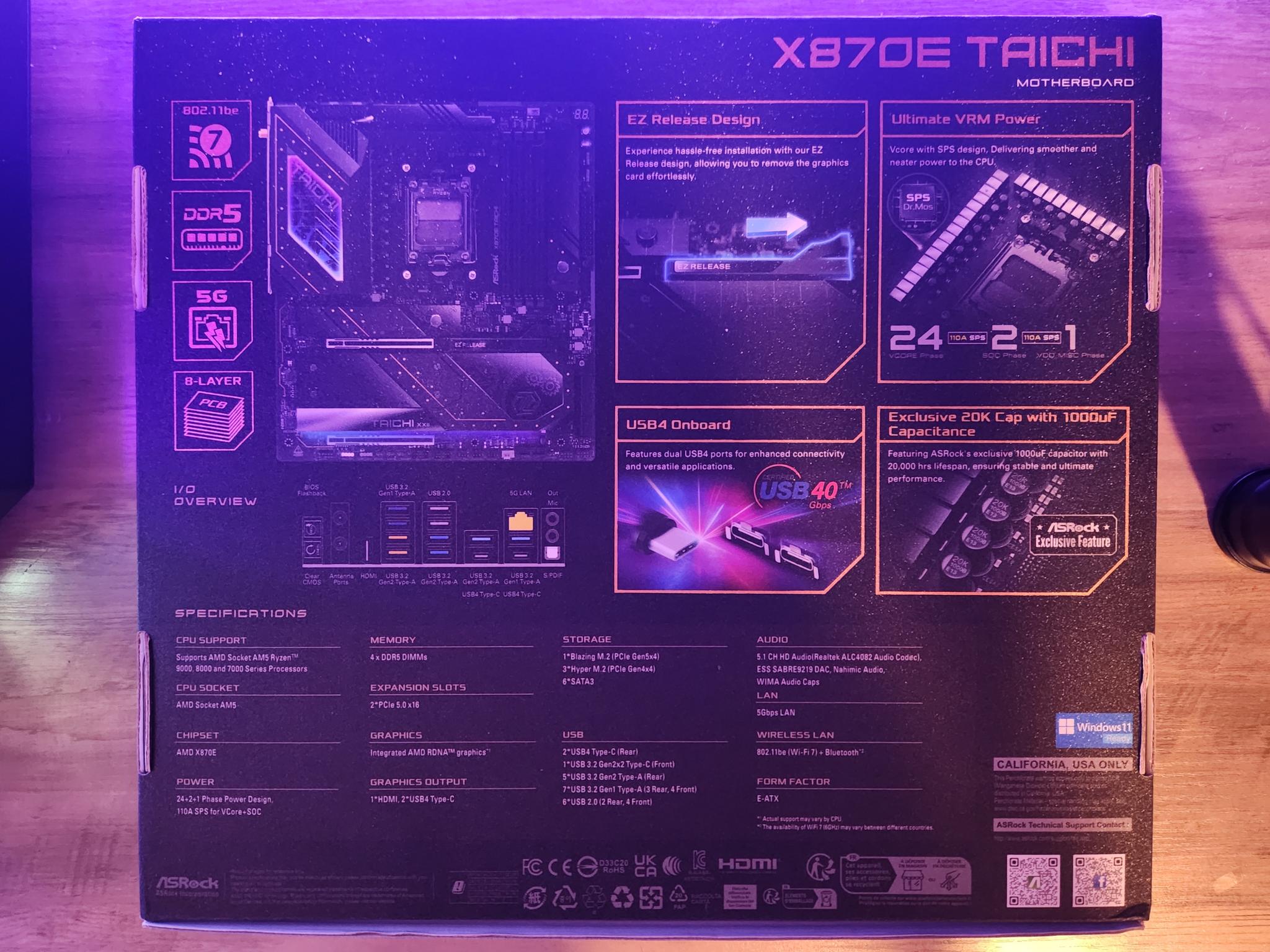 ASRock X870E Taichi AMD AM5 ATX Motherboard