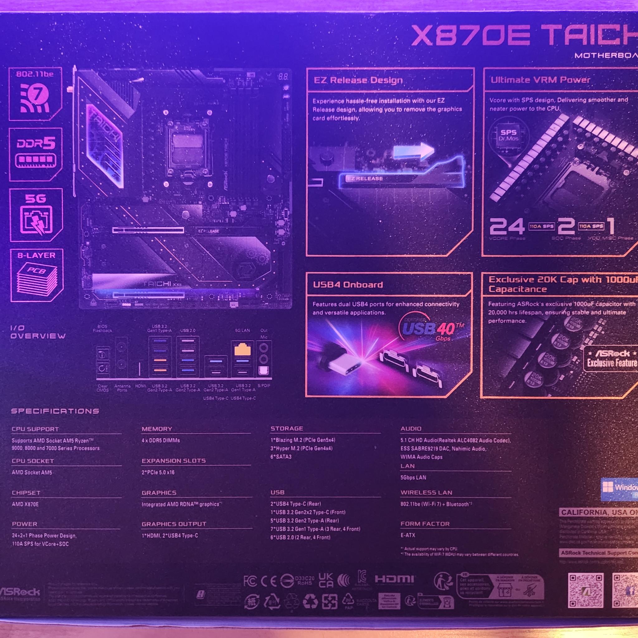 ASRock X870E Taichi AMD AM5 ATX Motherboard
