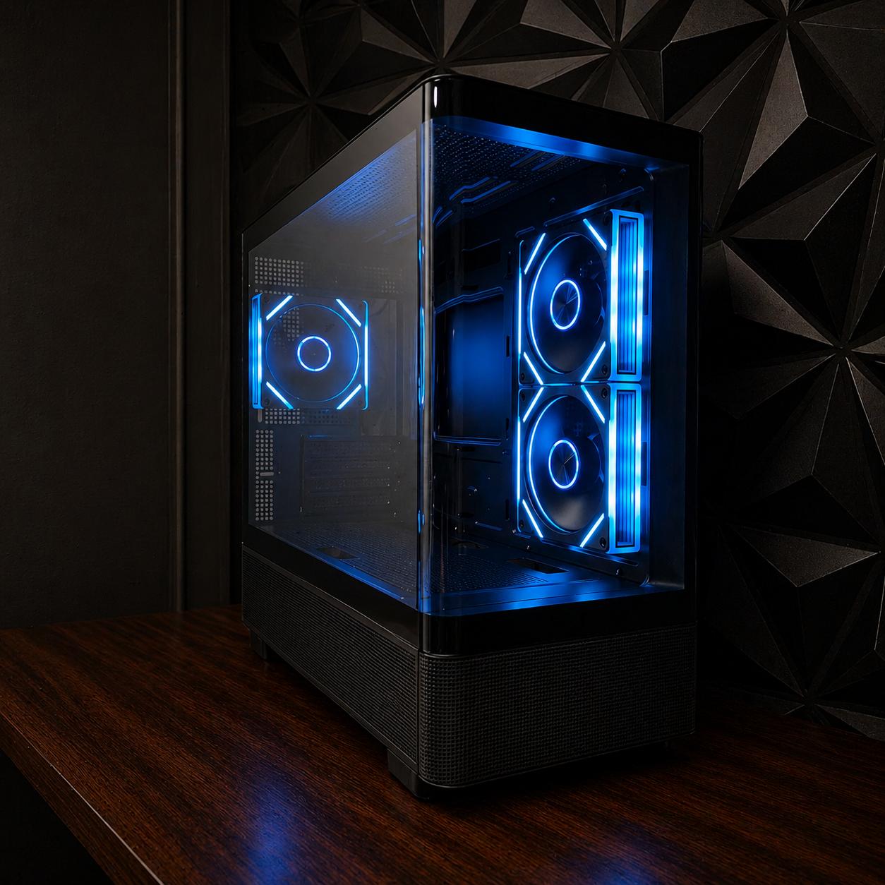 Black Curved Glass ARGB Tempered Glass MATX Mid-Tower Gaming PC Case