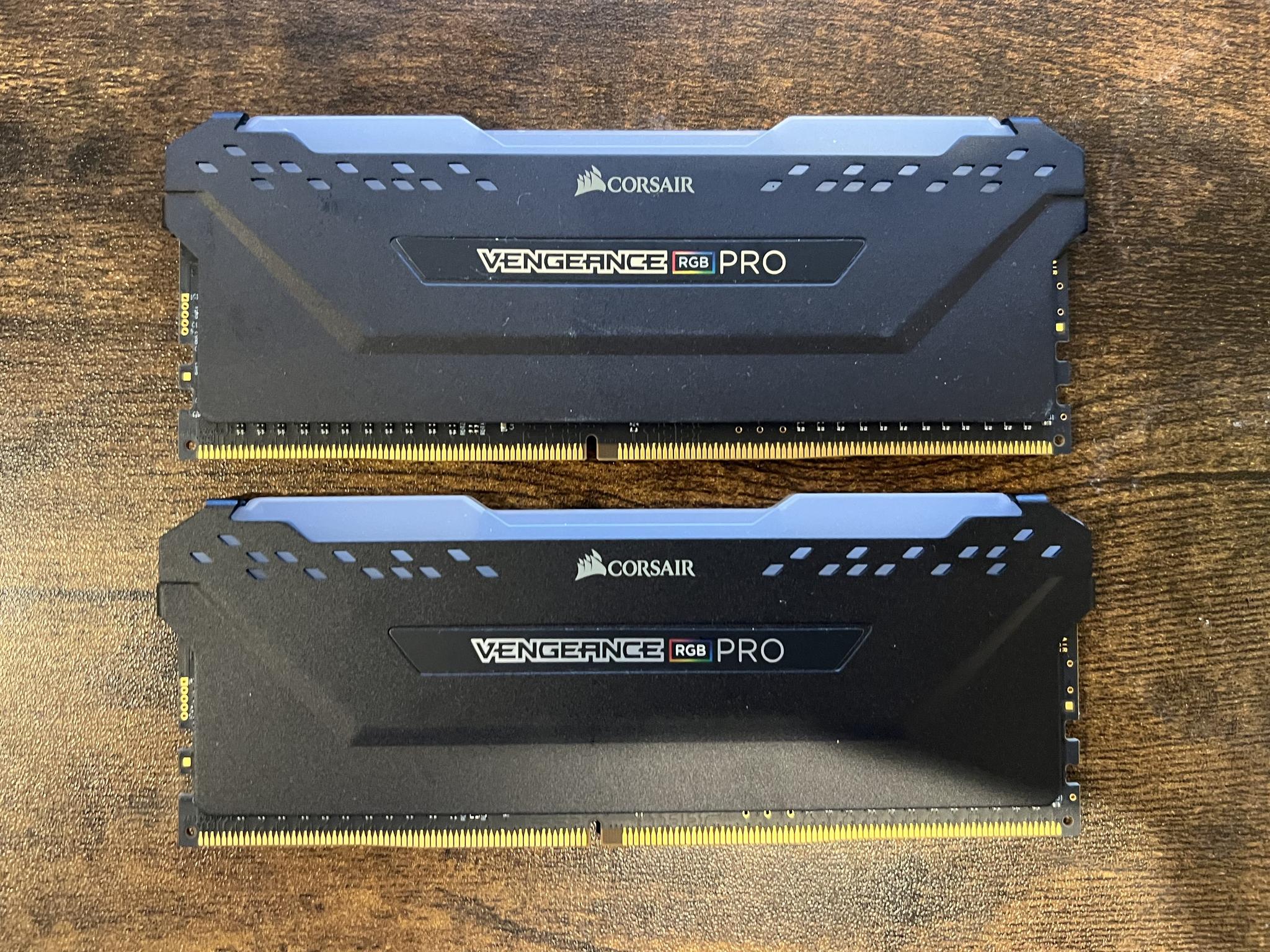 16GB Corsair Vengeance RGB PRO (2 x 8GB) DDR4 DRAM 3200MHz C16 Memory Kit — Black
