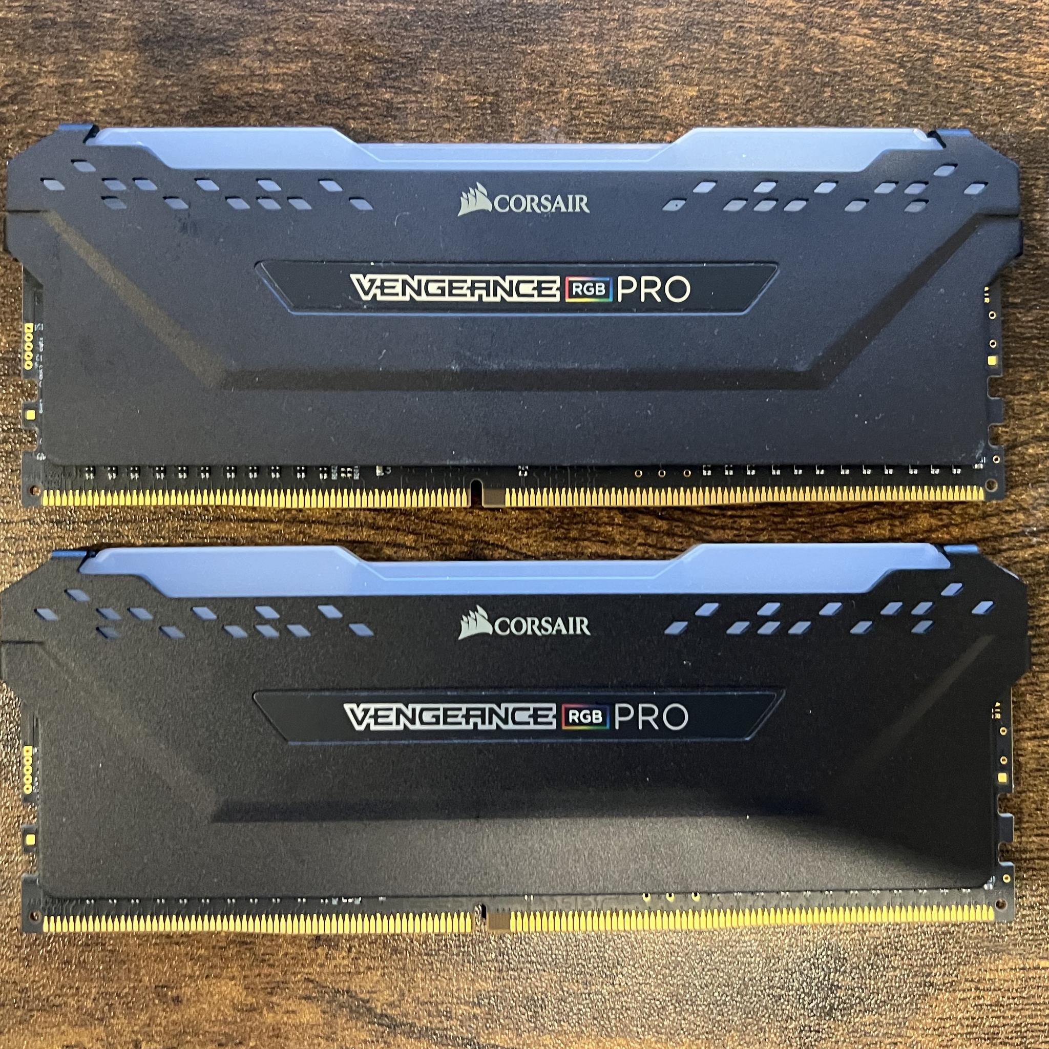 16GB Corsair Vengeance RGB PRO (2 x 8GB) DDR4 DRAM 3200MHz C16 Memory Kit — Black