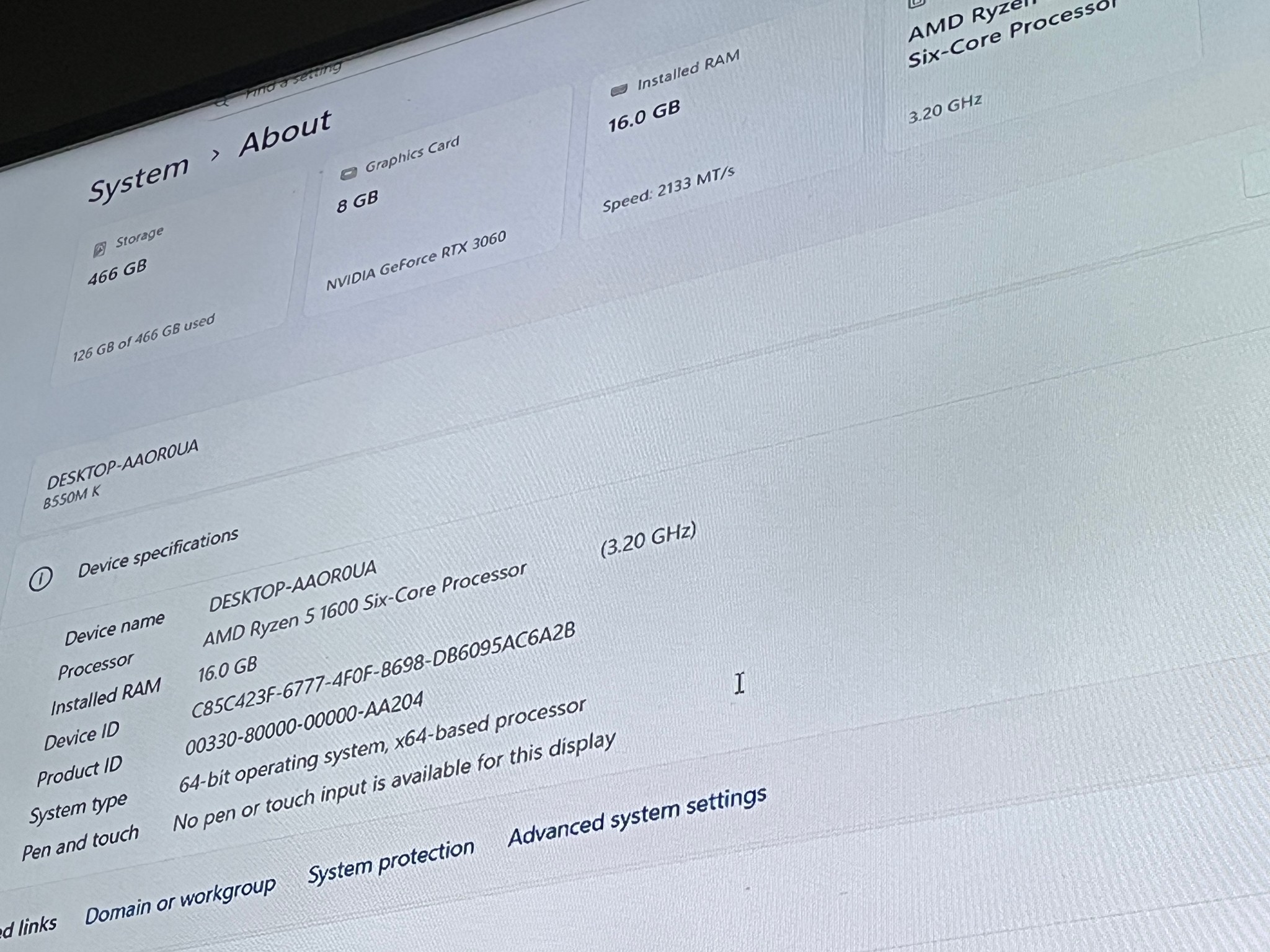 Custom Gaming PC AMD Ryzen 5 1600 RTX 3060