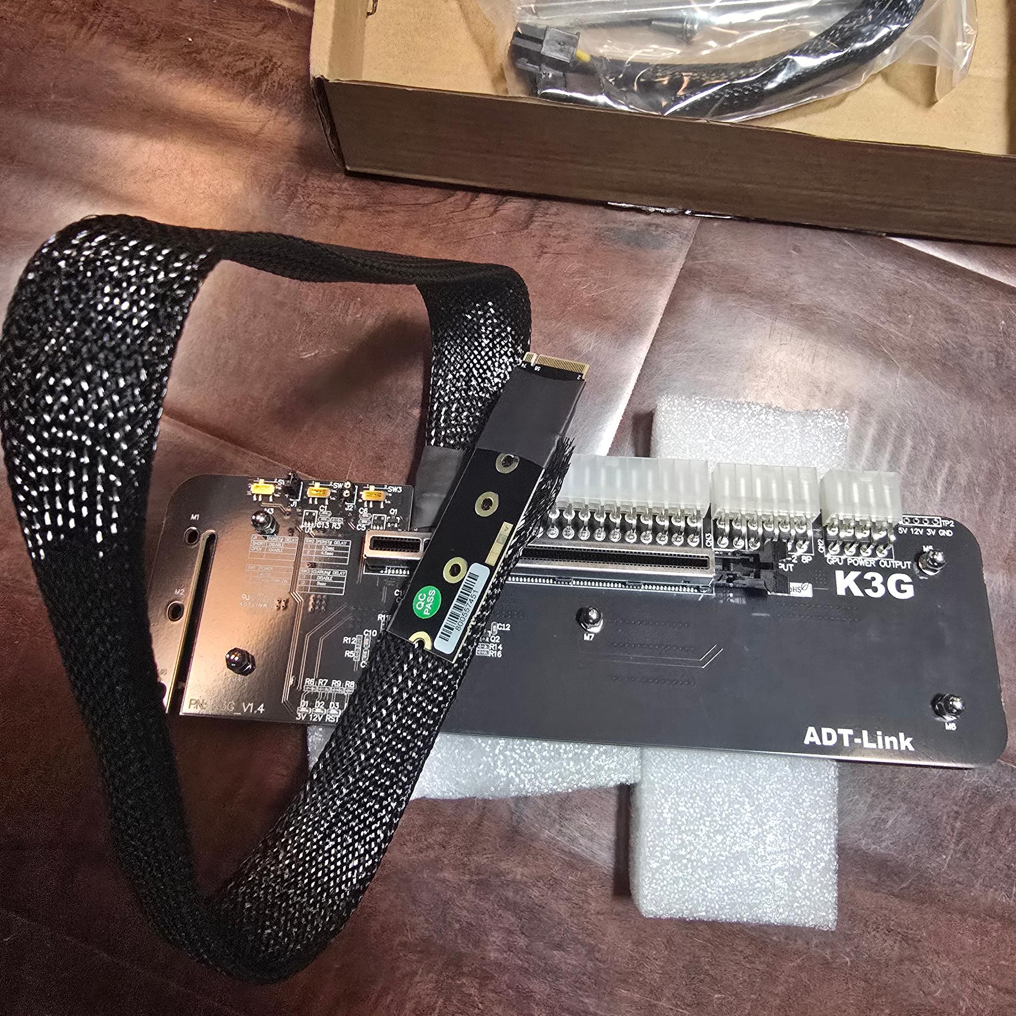 JMT M.2 M Key NVMe External Graphics Card Stand Bracket 64Gbs Full Speed PCIe 4.0 x4 Riser R43SG