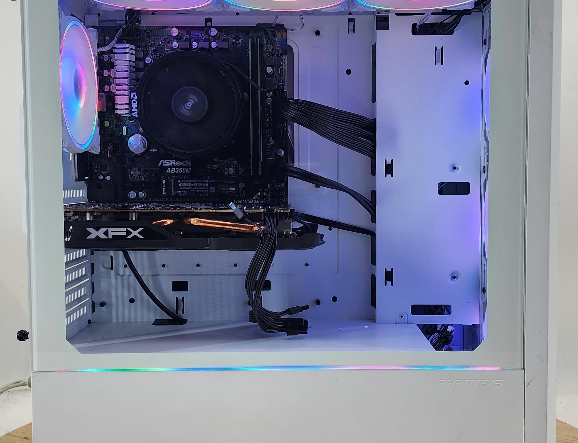 Gaming PC Ryzen 5 1600 8GB RAM 256GB SSD + 500GB HDD RX 470 8GB Win11 Computer