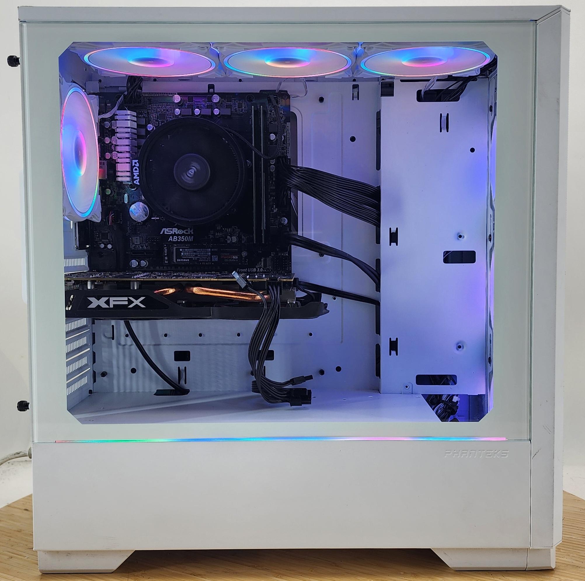 Gaming PC Ryzen 5 1600 8GB RAM 256GB SSD + 500GB HDD RX 470 8GB Win11 Computer
