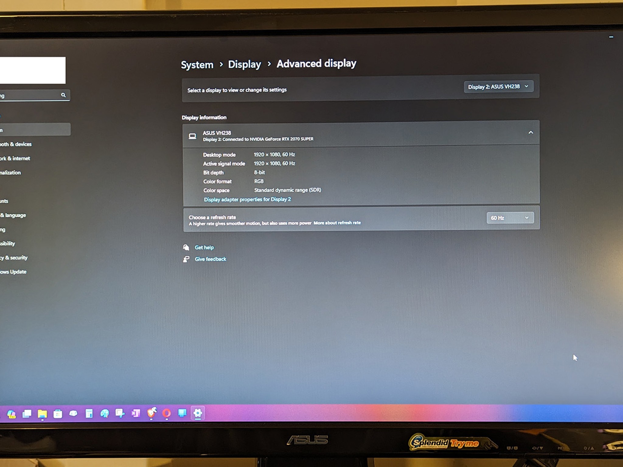 ASUS VH238H Budget Gaming Monitor 1920x1080@60Hz HDMI, DVI, VGA D-Sub inputs