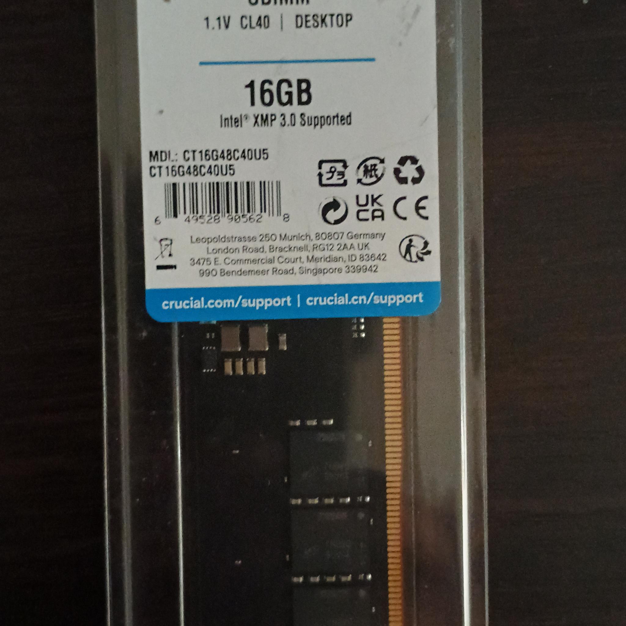 Crucial 16GB DDR5 4800MHZ (single module)