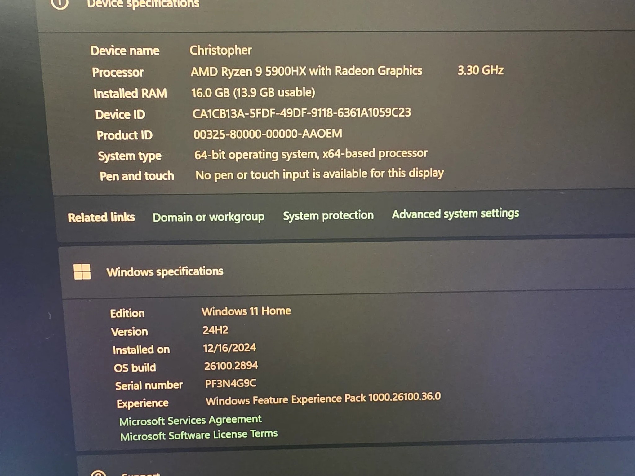 Lenovo Legion 7 RTX 3080, 16 inch, Ryzen 9, 1TB SSD