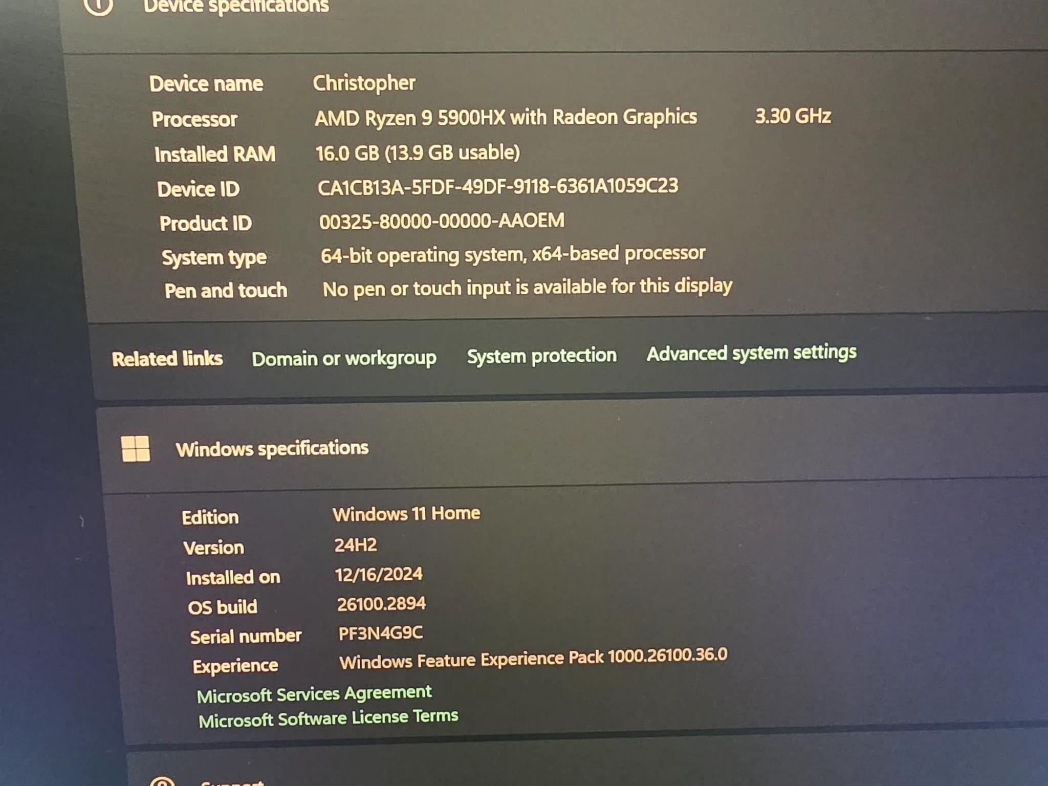 Lenovo Legion 7 RTX 3080, 16 inch, Ryzen 9, 1TB SSD