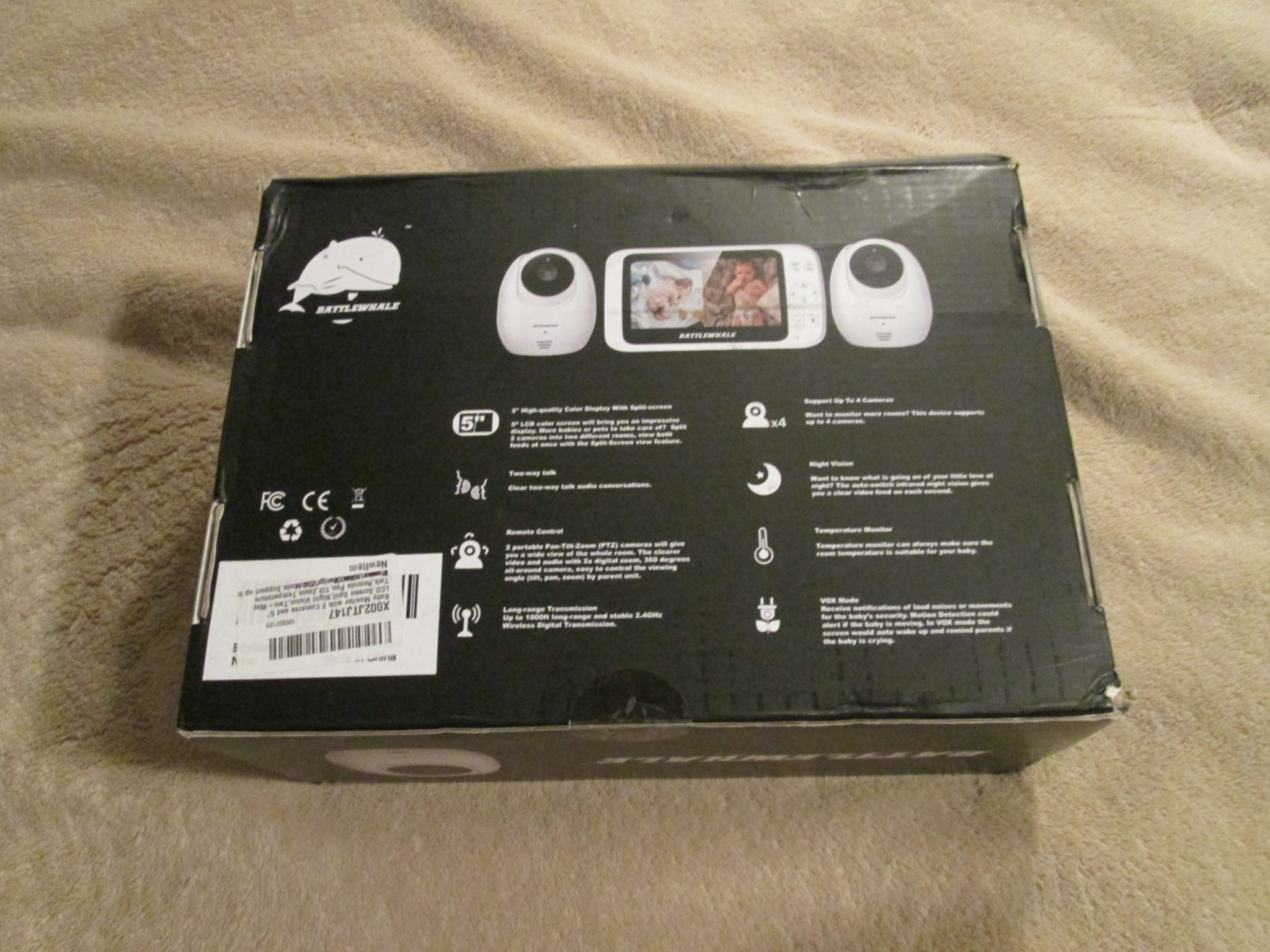 Baby Monitor with 2 Cameras and 5" LCD