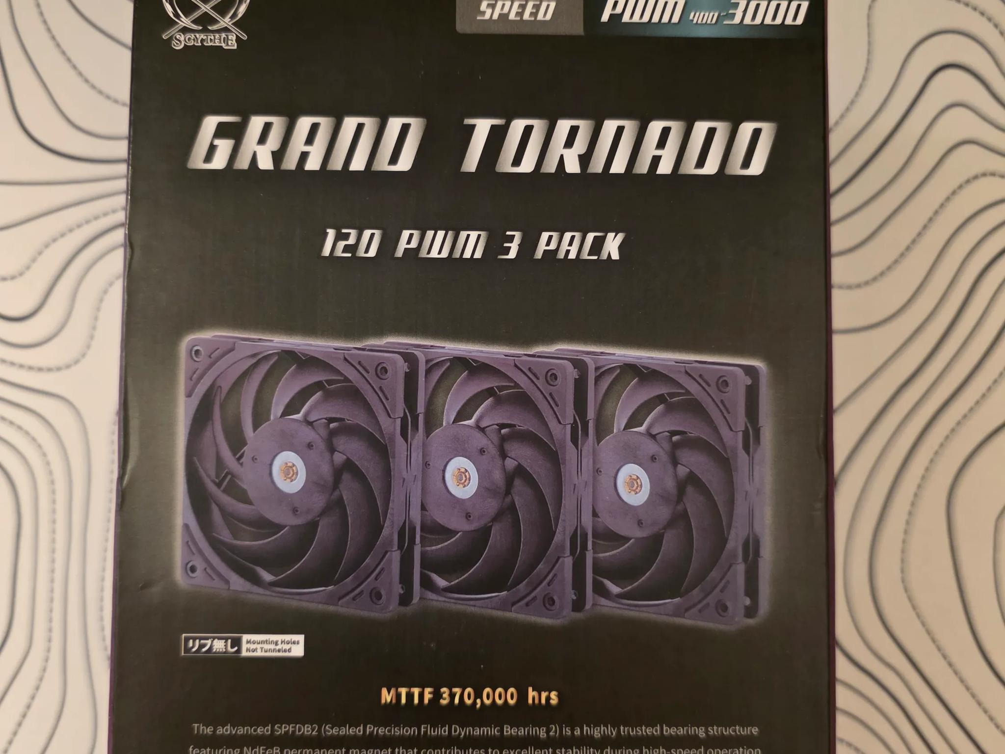 3 PACK Scythe Grand Tornado 120 PWN Full-LCP Made Computer Case Fan, 120mm x 25mm, 4-Pin Connector