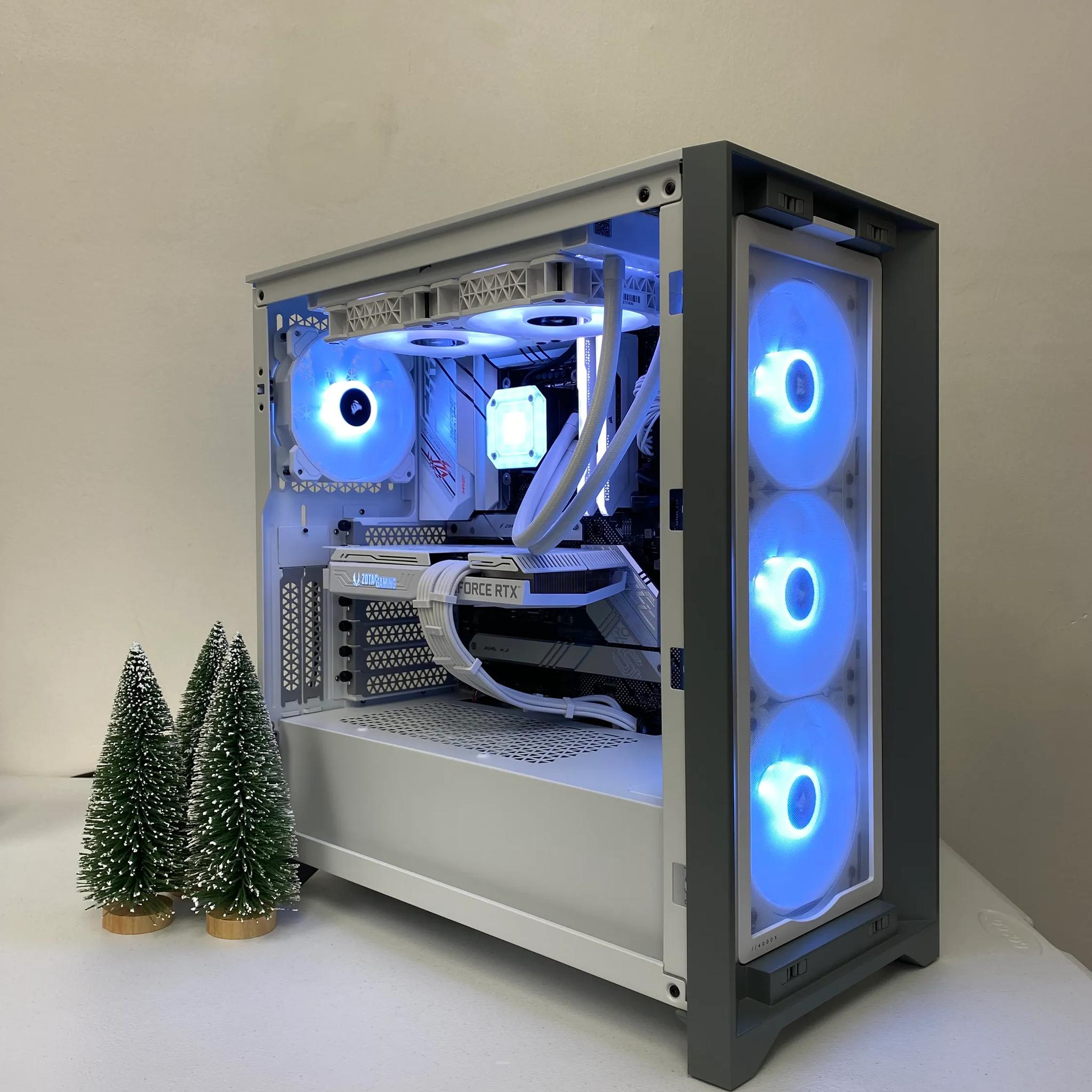 **🎄🚀 Tech FrostBite - Xmas Mode 🚀🎄- i5-13600K-32GB-RTX3060 White** Upgraded 13th Gen + Power Supply