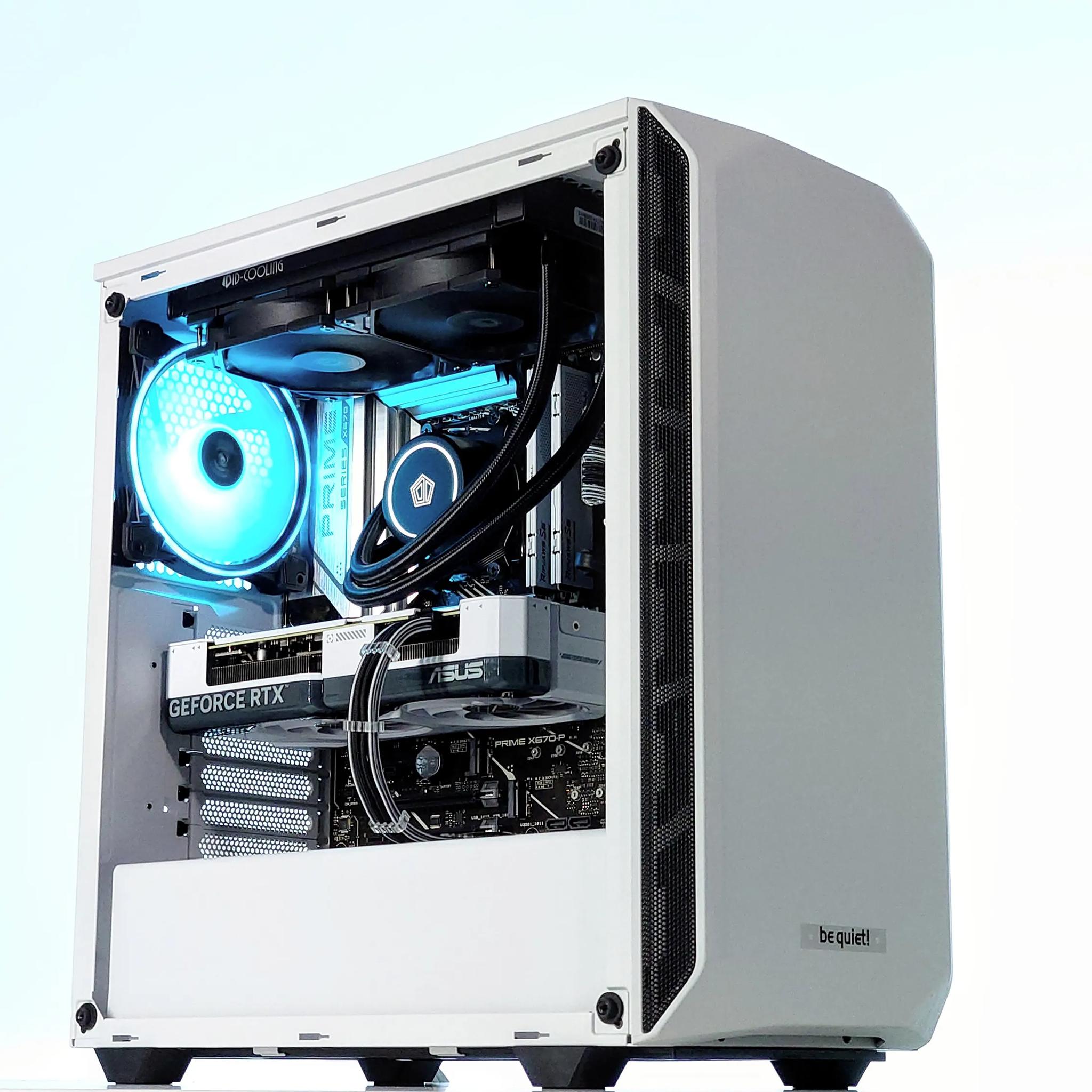 🤍🩷Liquid Cooled Gaming PC🏁Nvidia RTX 4060 8GB🏁AMD Ryzen 5 7500F🏁32GB DDR5 Ram🏁1TB NVME SSD