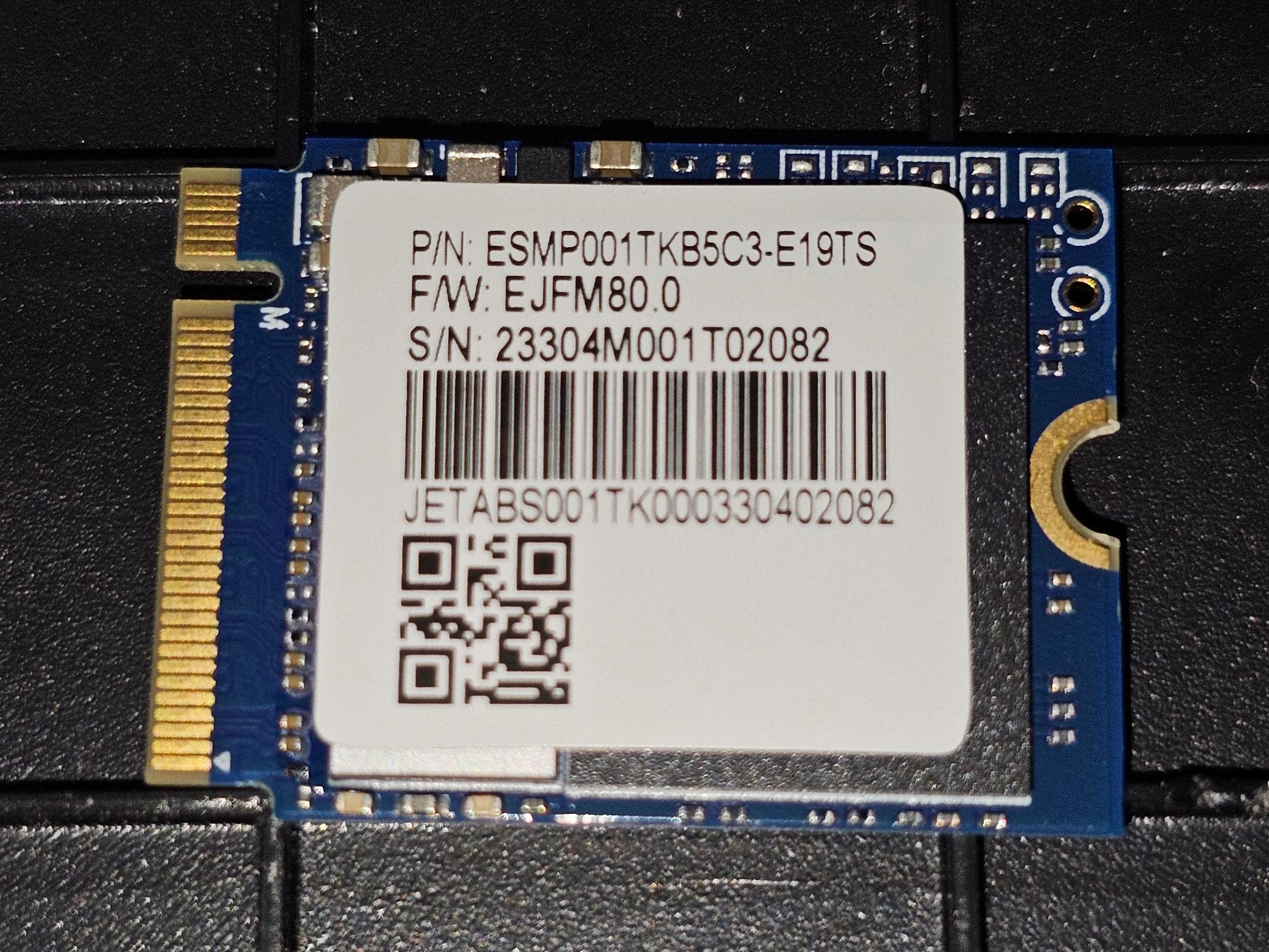 Phison ESMP001TKB5C3-E19TS 1TB PCIE 3.0x4/4.0x2 M.2 2230 NVMe 1.4 SSD (OLED Steam Deck OEM SSD)