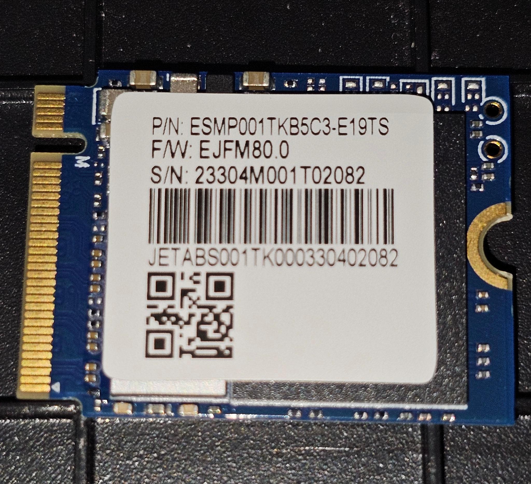 Phison ESMP001TKB5C3-E19TS 1TB PCIE 3.0x4/4.0x2 M.2 2230 NVMe 1.4 SSD (OLED Steam Deck OEM SSD)