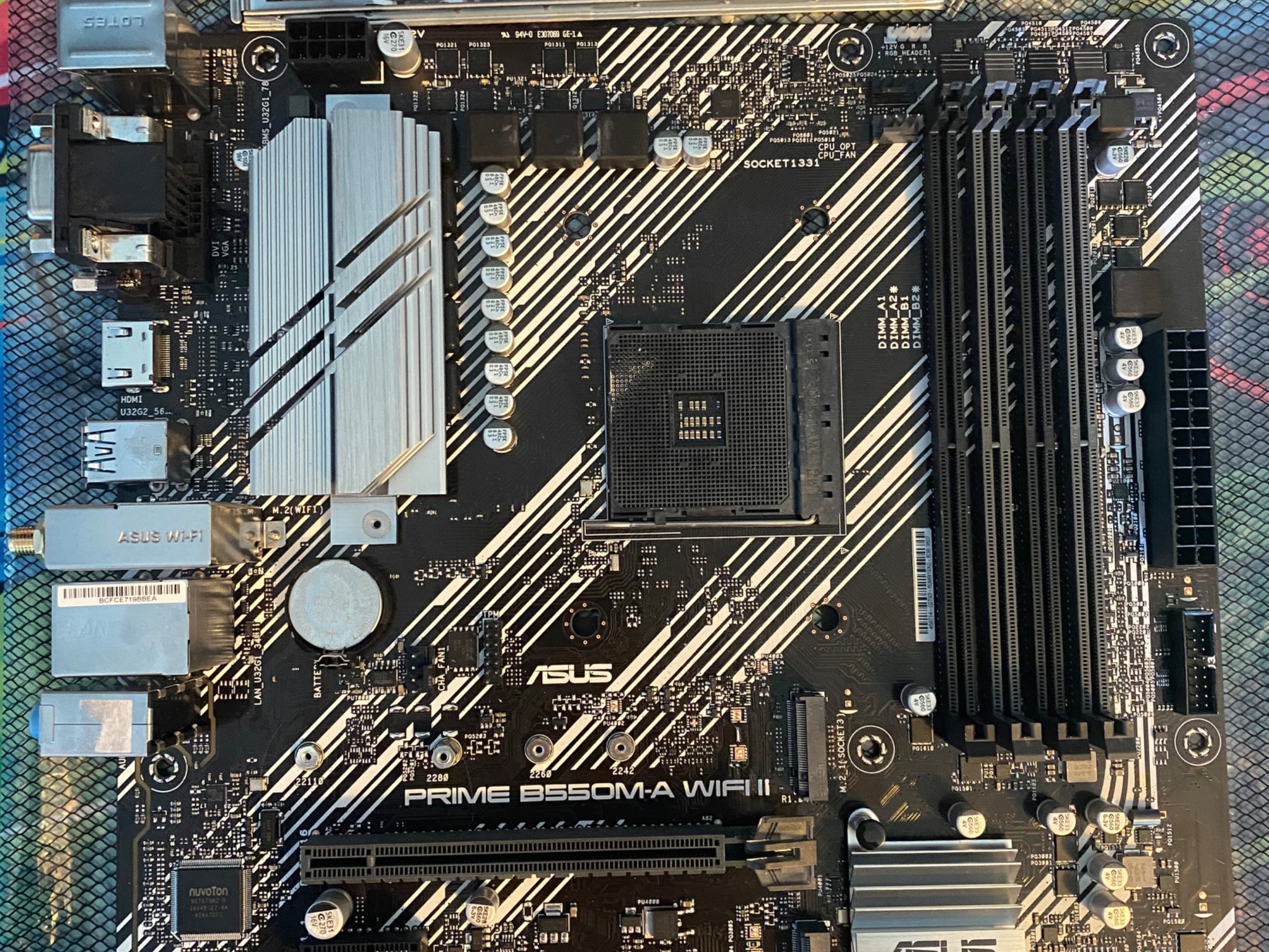 ASUS prime B-550M-A motherboard w wifi backplate and io shield(READ DESCRIPTION)