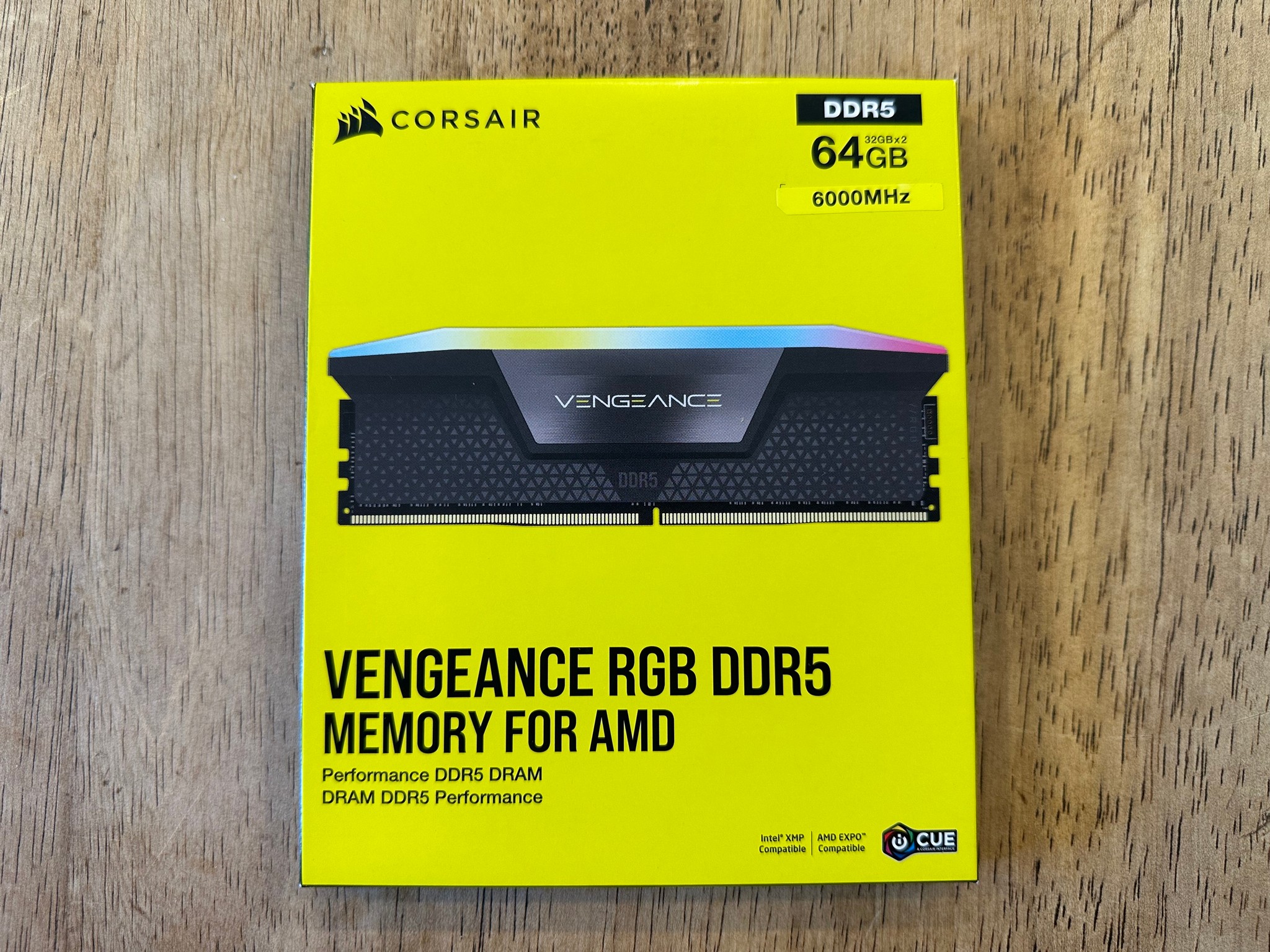CORSAIR VENGEANCE RGB 64GB (2 x 32GB) DDR5-6000 PC5-48000 CL30