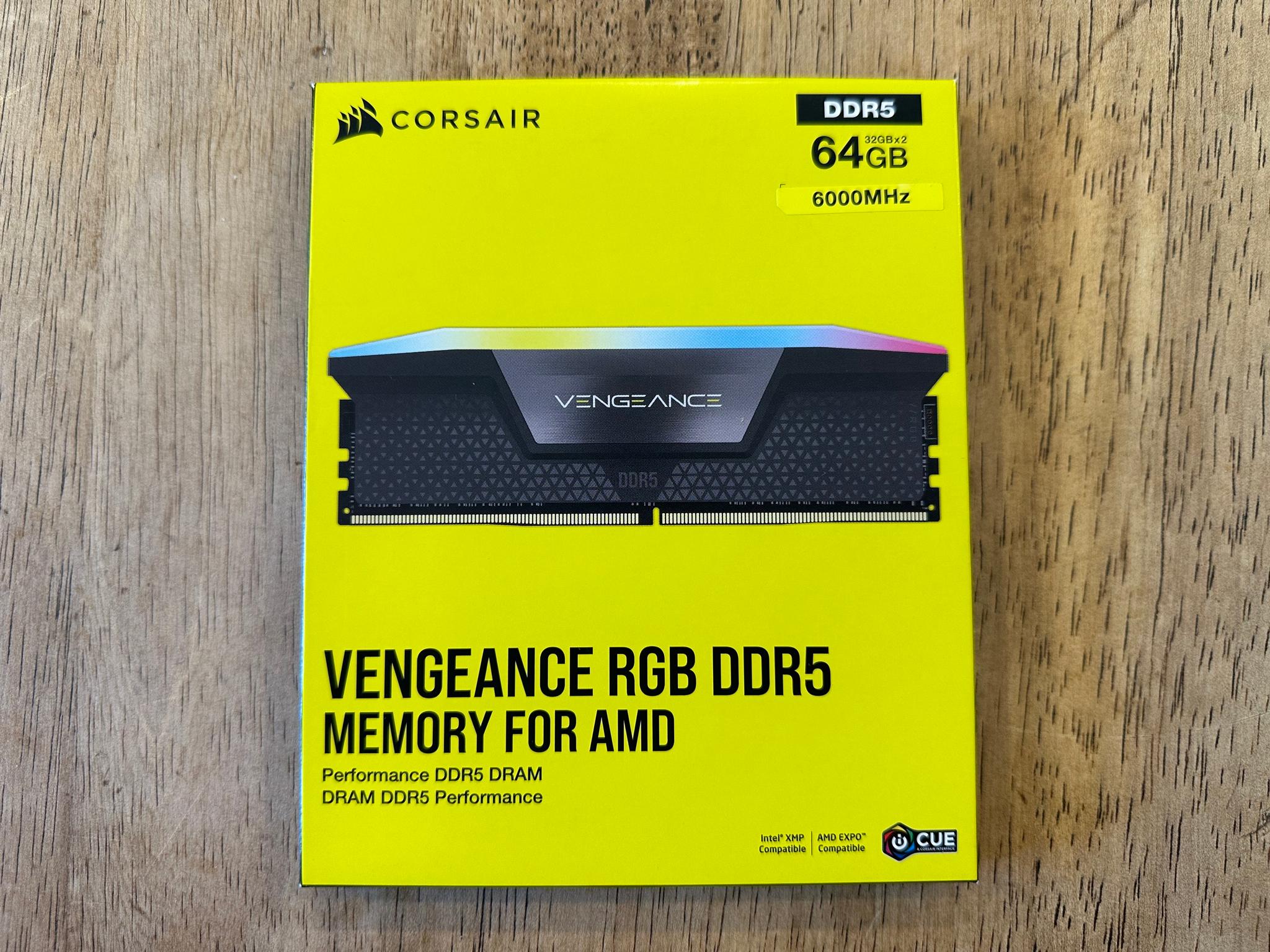 CORSAIR VENGEANCE RGB 64GB (2 x 32GB) DDR5-6000 PC5-48000 CL30