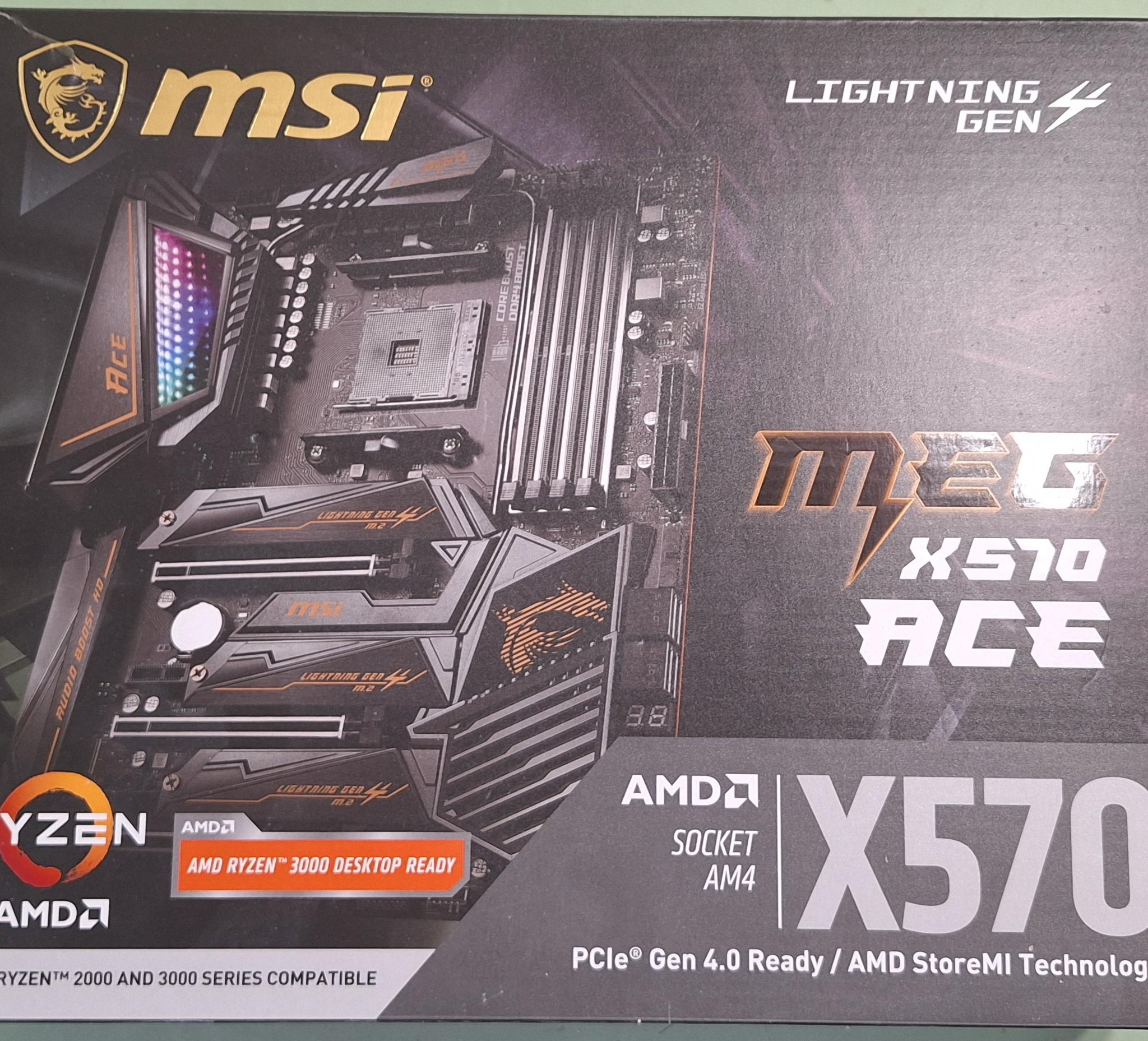 MSI MEG X570 ACE Motherboard with 16 gigs of DDR4 Ram
