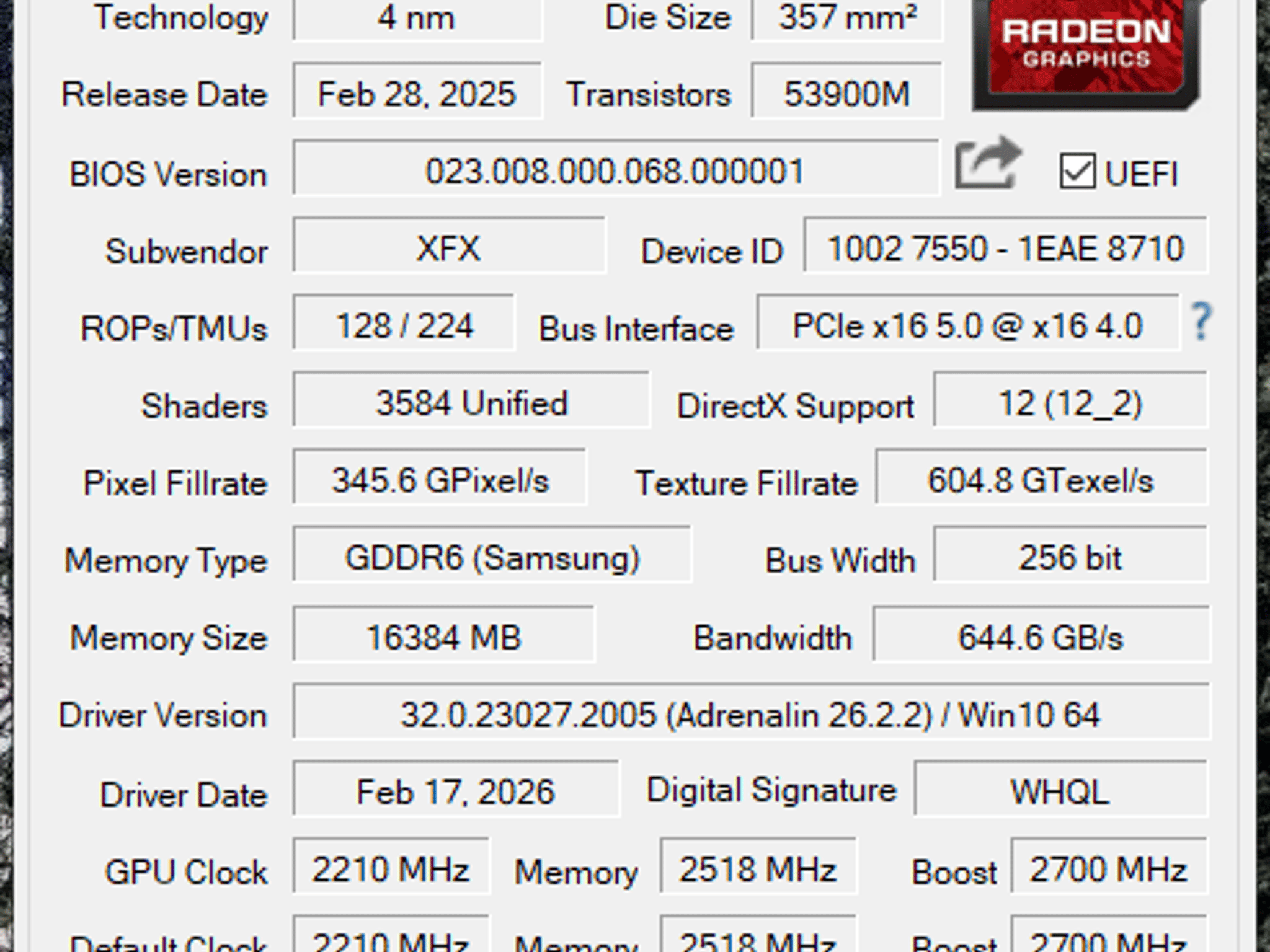 XFX Swift RX 9070 90mm Triple Fan