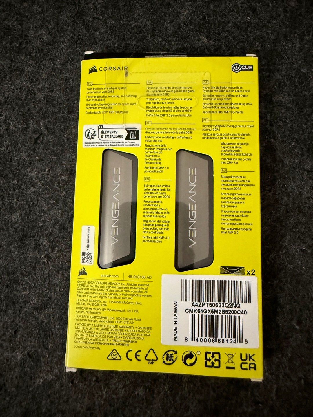 CORSAIR VENGEANCE DDR5 RAM 64GB (2x32GB) 5200MHz