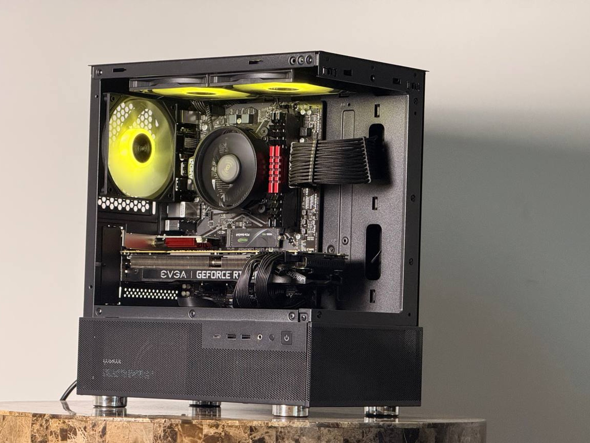FREE SHIP 🖤🌈 Black RGB Gaming PC | RTX 2070 Super | Ryzen 5 5500