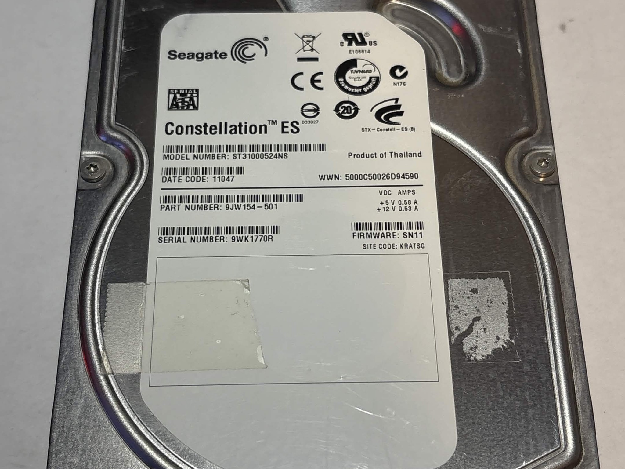 Seagate Constellation ES 1TB 7200RPM SATA Enterprise Hard Drive | Tested & Functional
