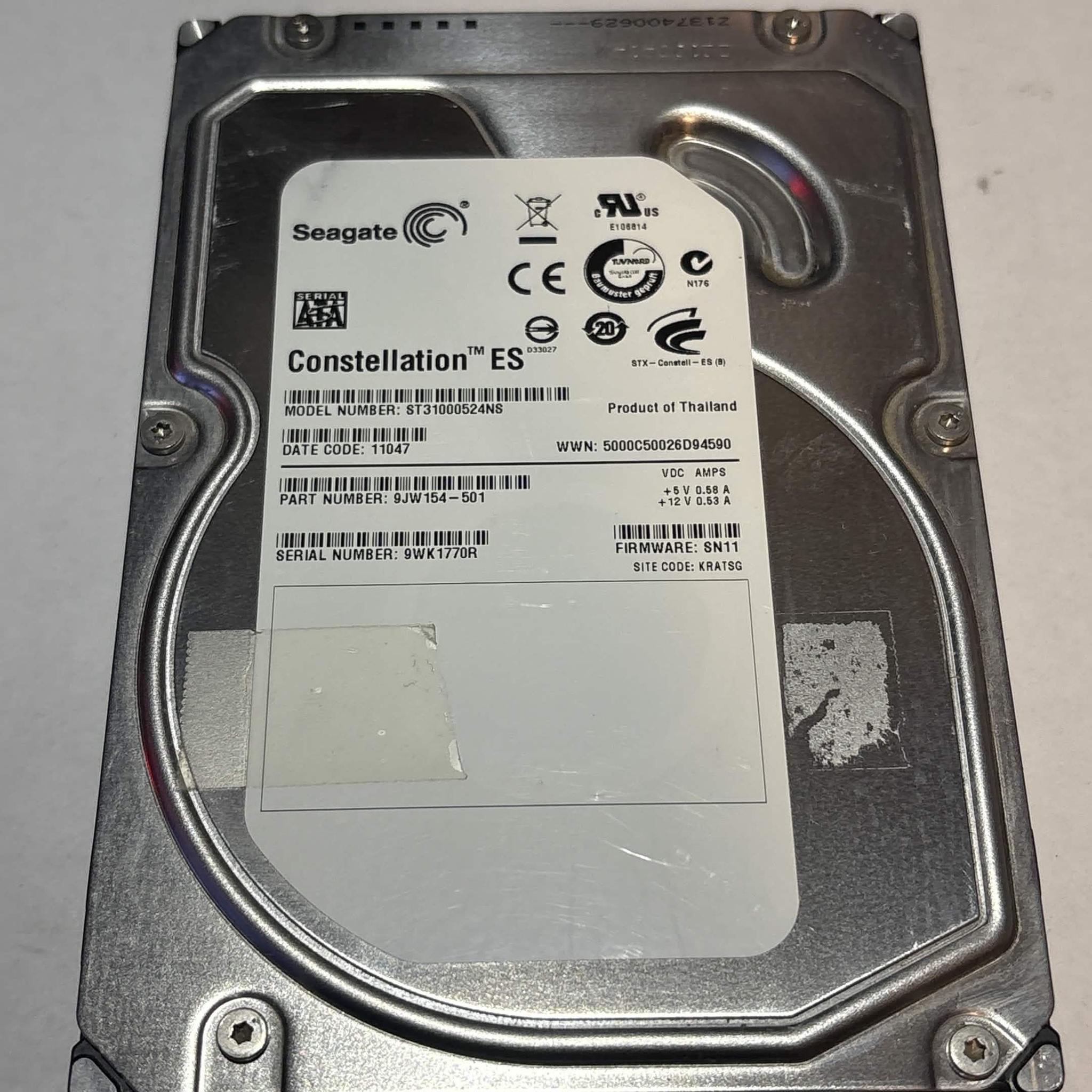 Seagate Constellation ES 1TB 7200RPM SATA Enterprise Hard Drive | Tested & Functional
