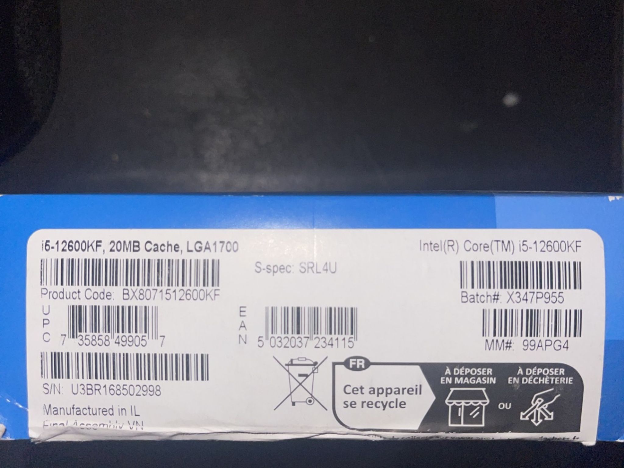 12600KF LGA1700 CPU