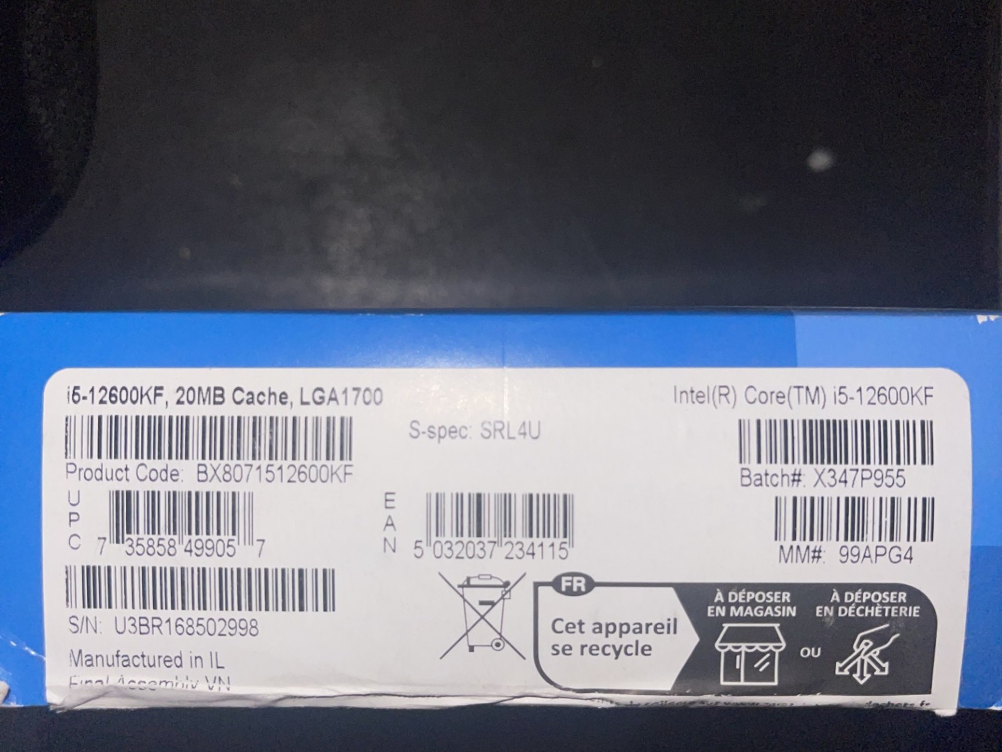 12600KF LGA1700 CPU