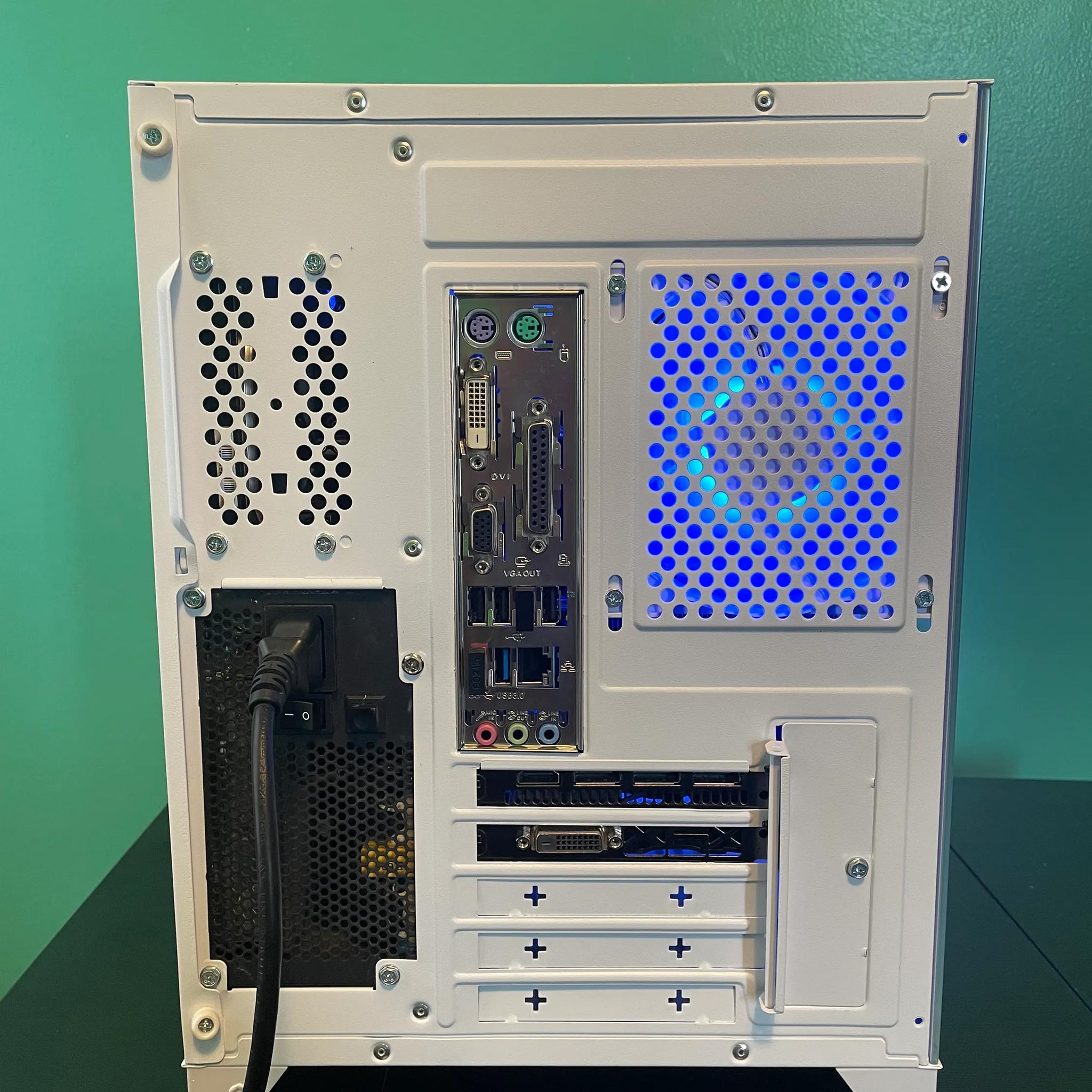 GLASS White Gaming PC| Intel i5 / Amd RX580 / 8GB / 600GB Win 10 Pro WiFi